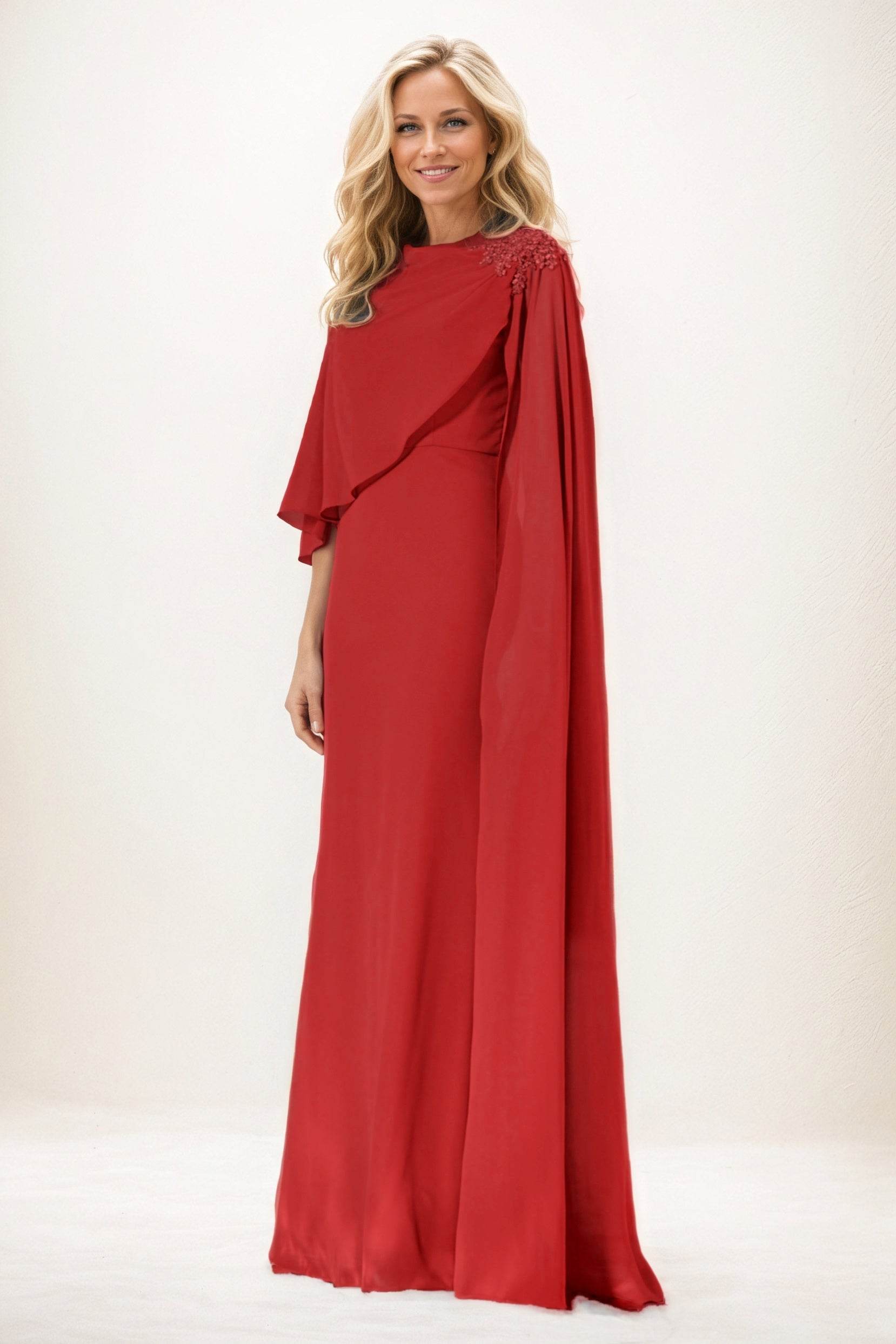 Sheath-Column Maxi Chiffon Mother of the Bride Dresses CM0388