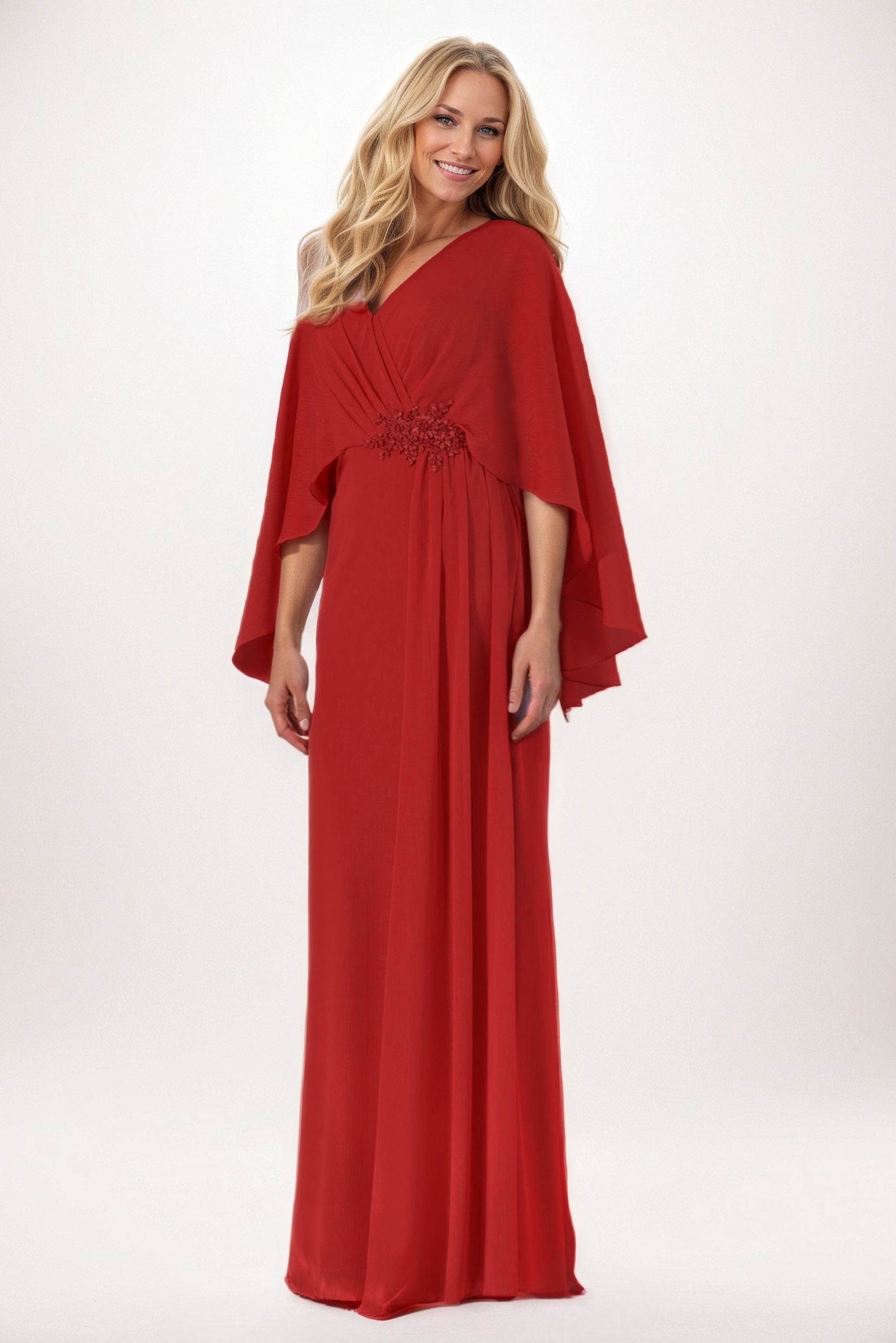 Sheath-Column Maxi Chiffon Mother of the Bride Dresses CM0389