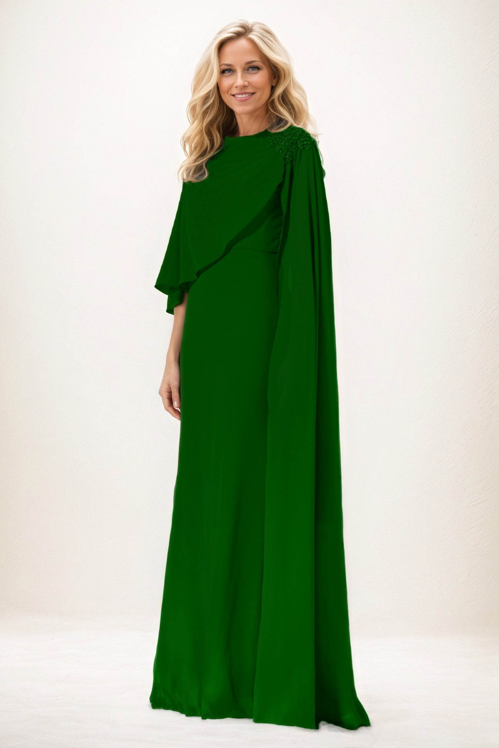 Sheath-Column Maxi Chiffon Mother of the Bride Dresses CM0388