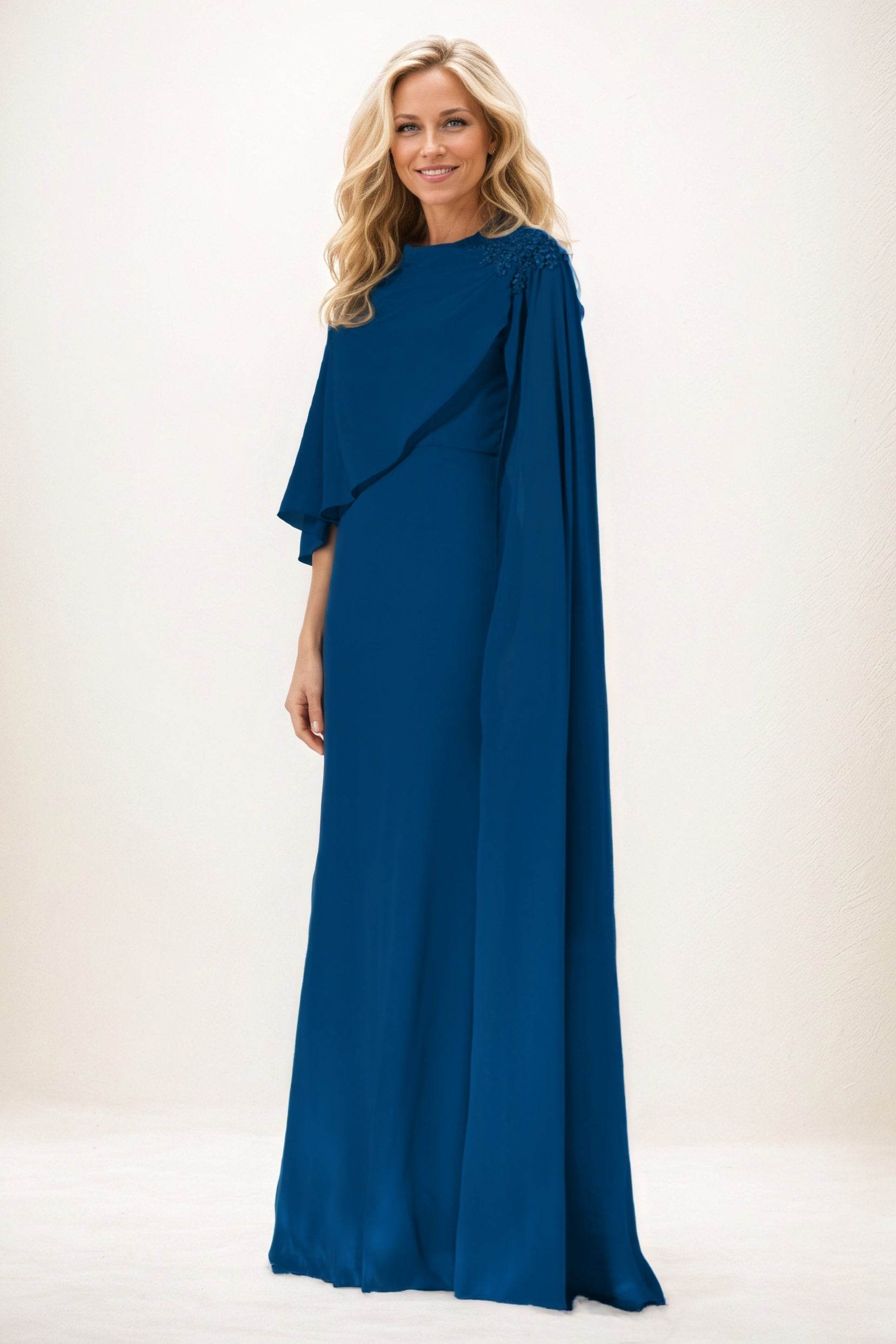 Sheath-Column Maxi Chiffon Mother of the Bride Dresses CM0388