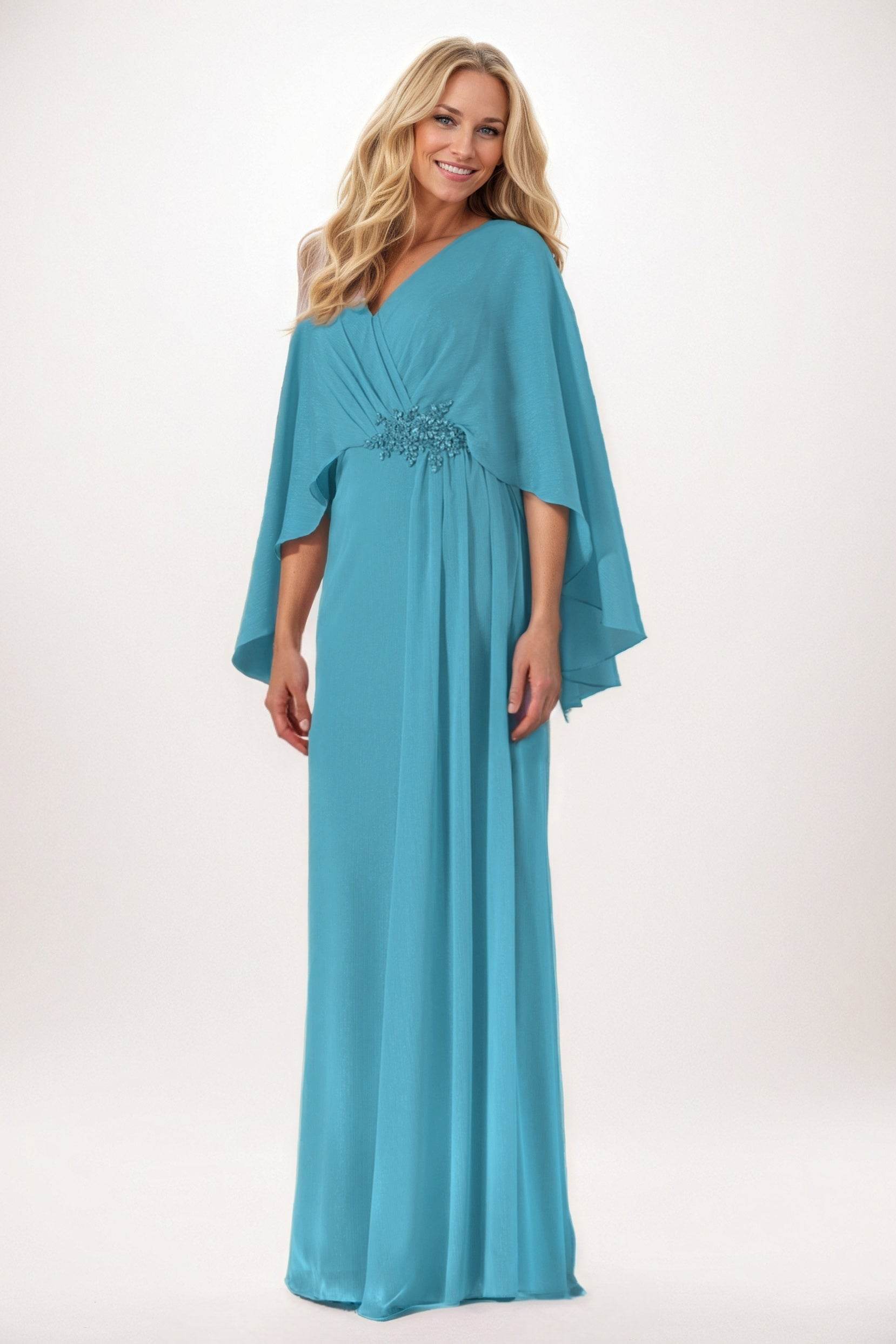 Sheath-Column Maxi Chiffon Mother of the Bride Dresses CM0389