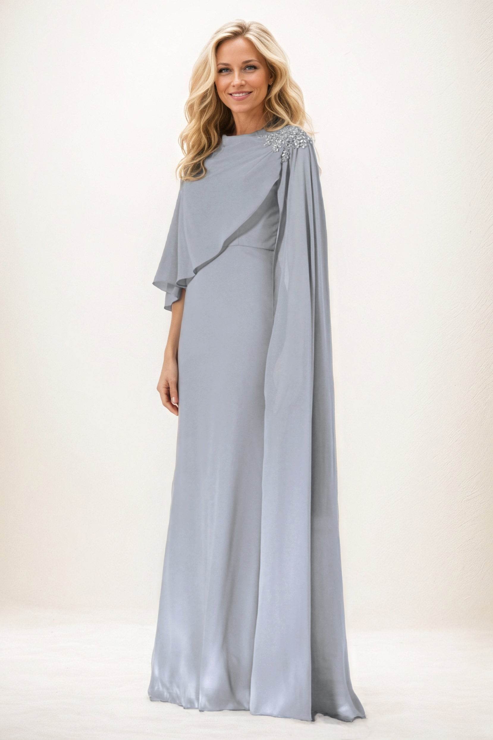 Sheath-Column Maxi Chiffon Mother of the Bride Dresses CM0388
