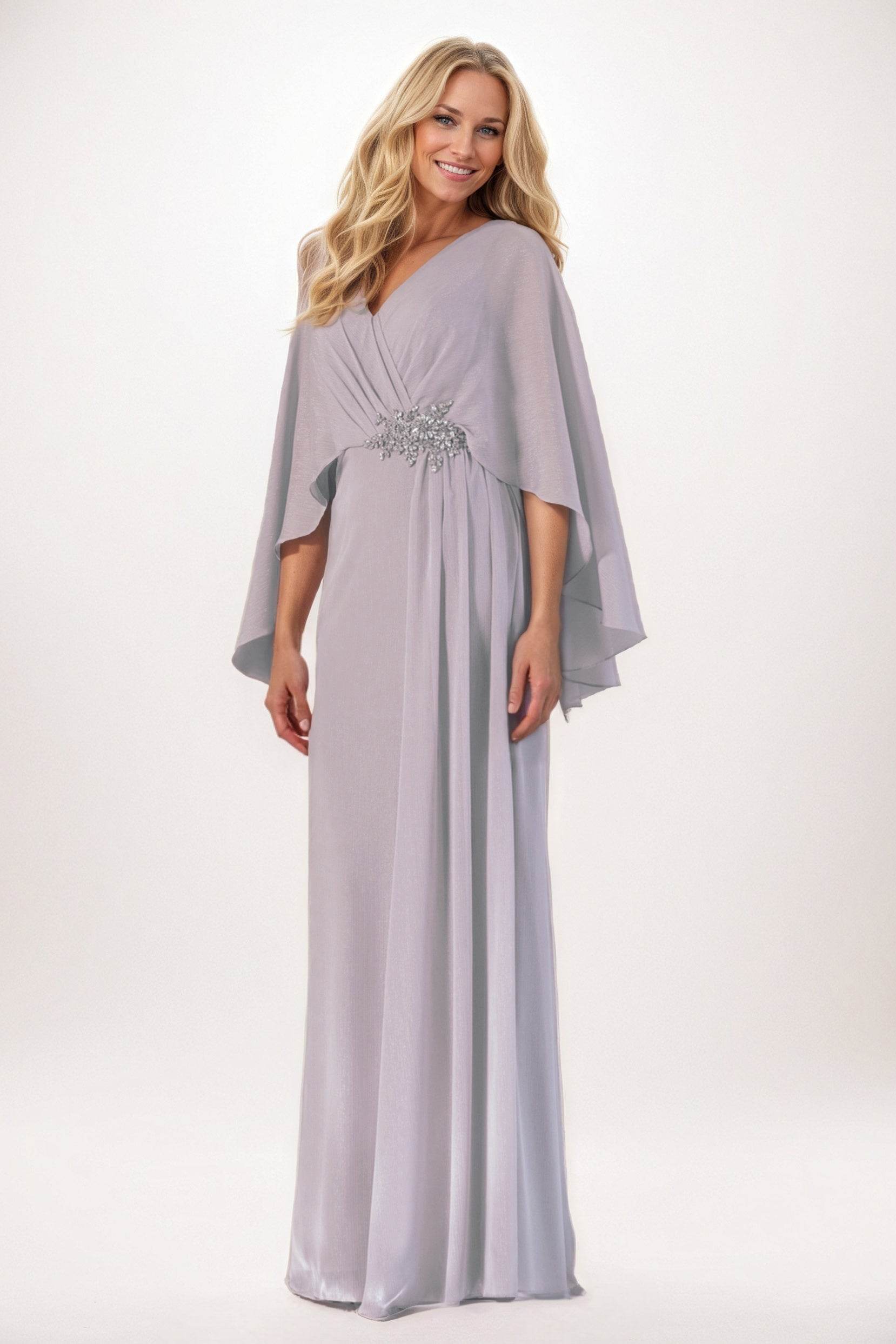 Sheath-Column Maxi Chiffon Mother of the Bride Dresses CM0389