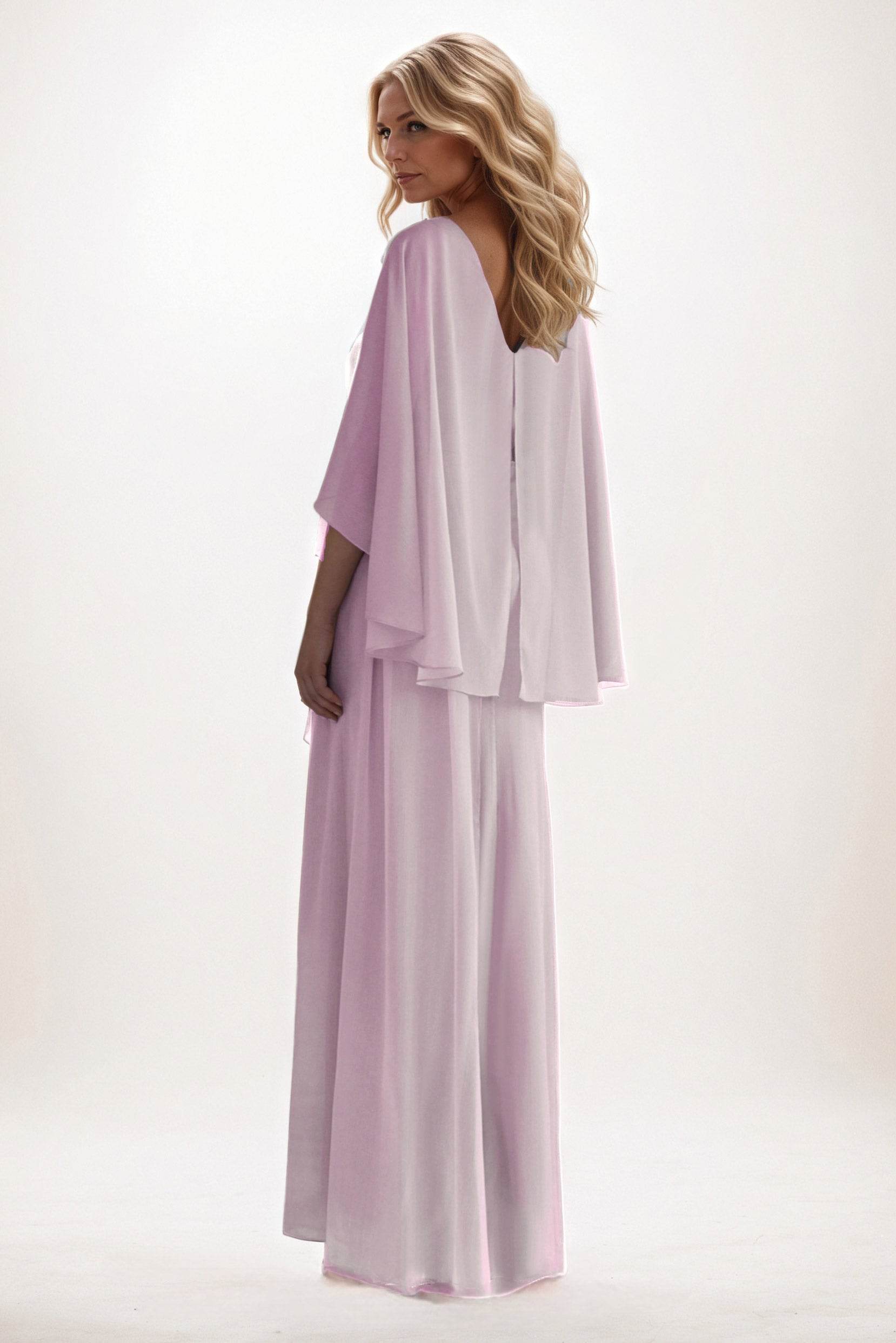 Sheath-Column Maxi Chiffon Mother of the Bride Dresses CM0389