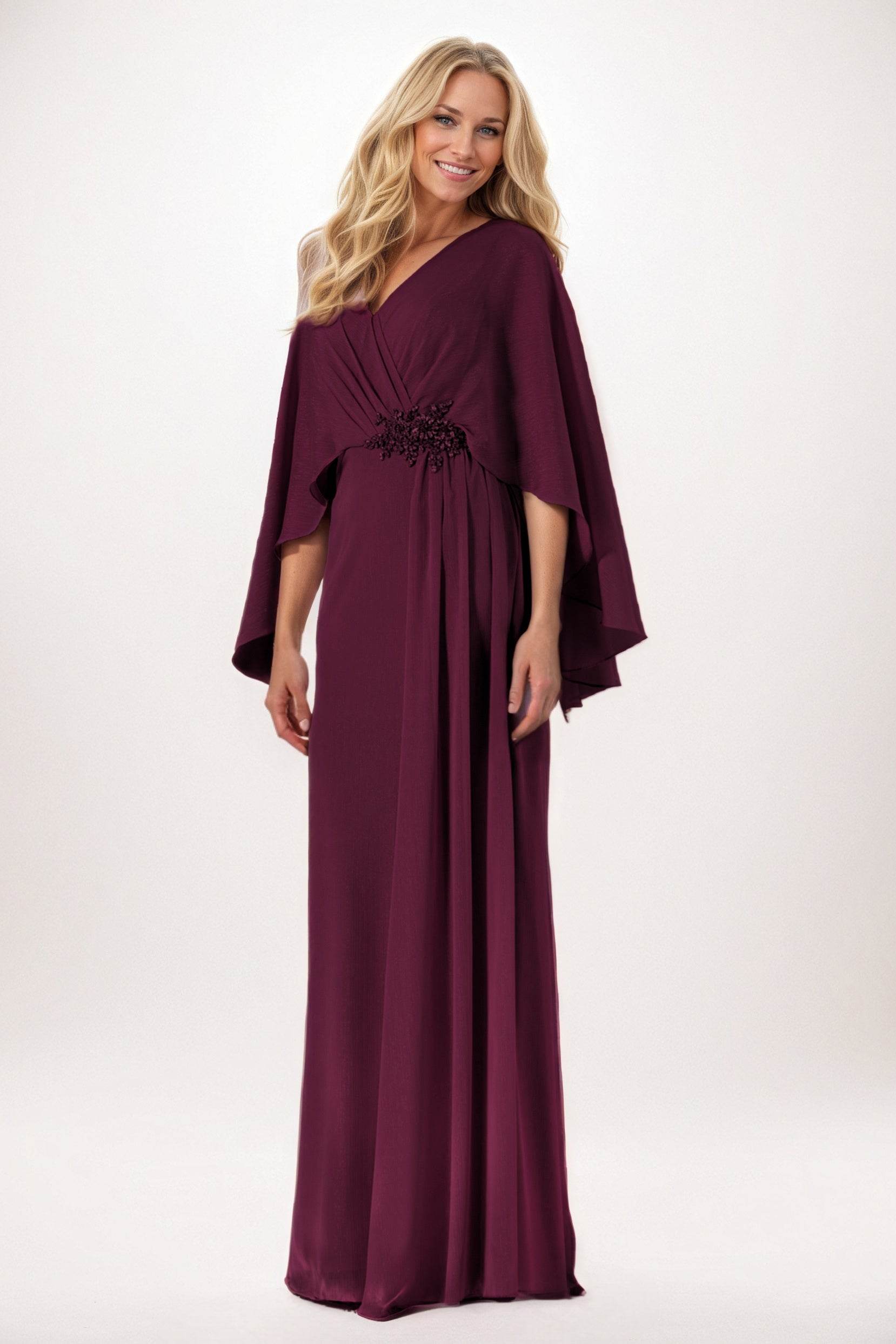 Sheath-Column Maxi Chiffon Mother of the Bride Dresses CM0389