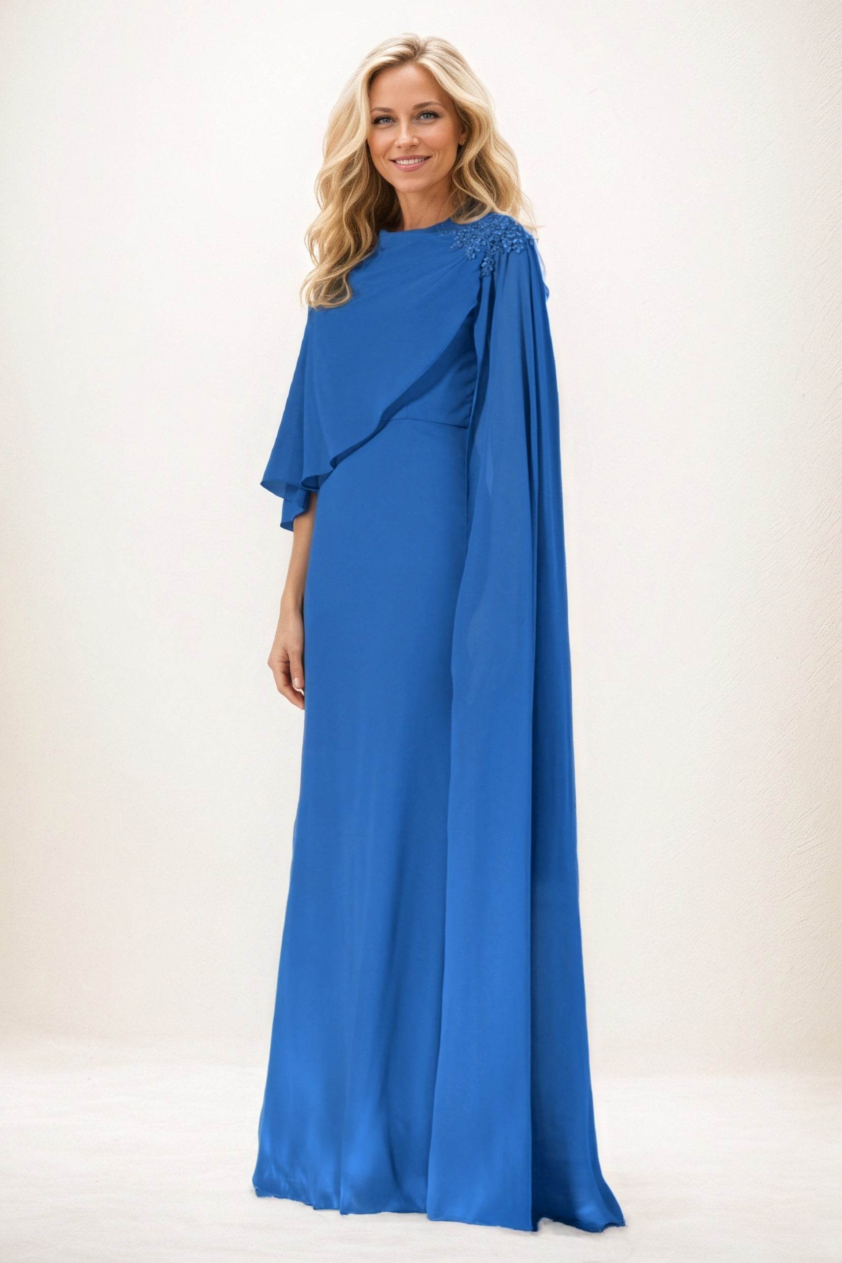 Sheath-Column Maxi Chiffon Mother of the Bride Dresses CM0388