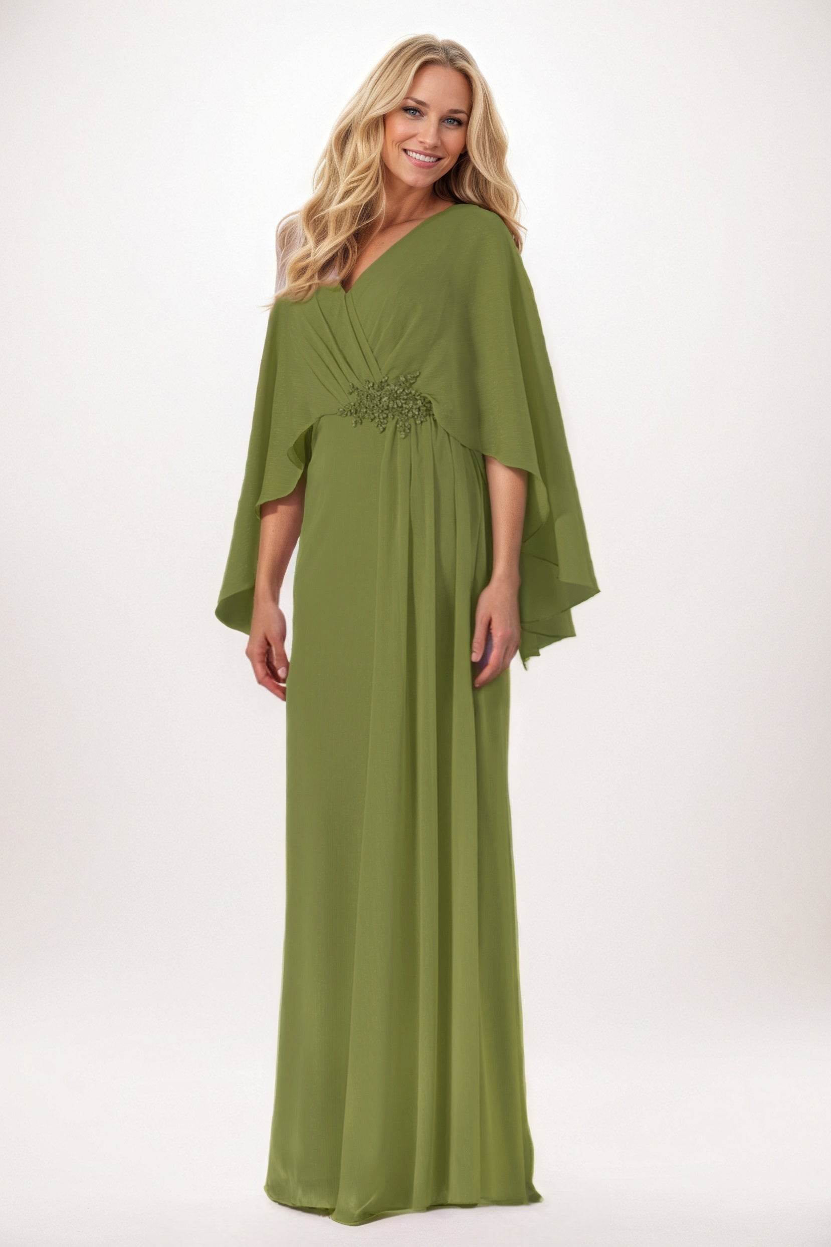 Sheath-Column Maxi Chiffon Mother of the Bride Dresses CM0389