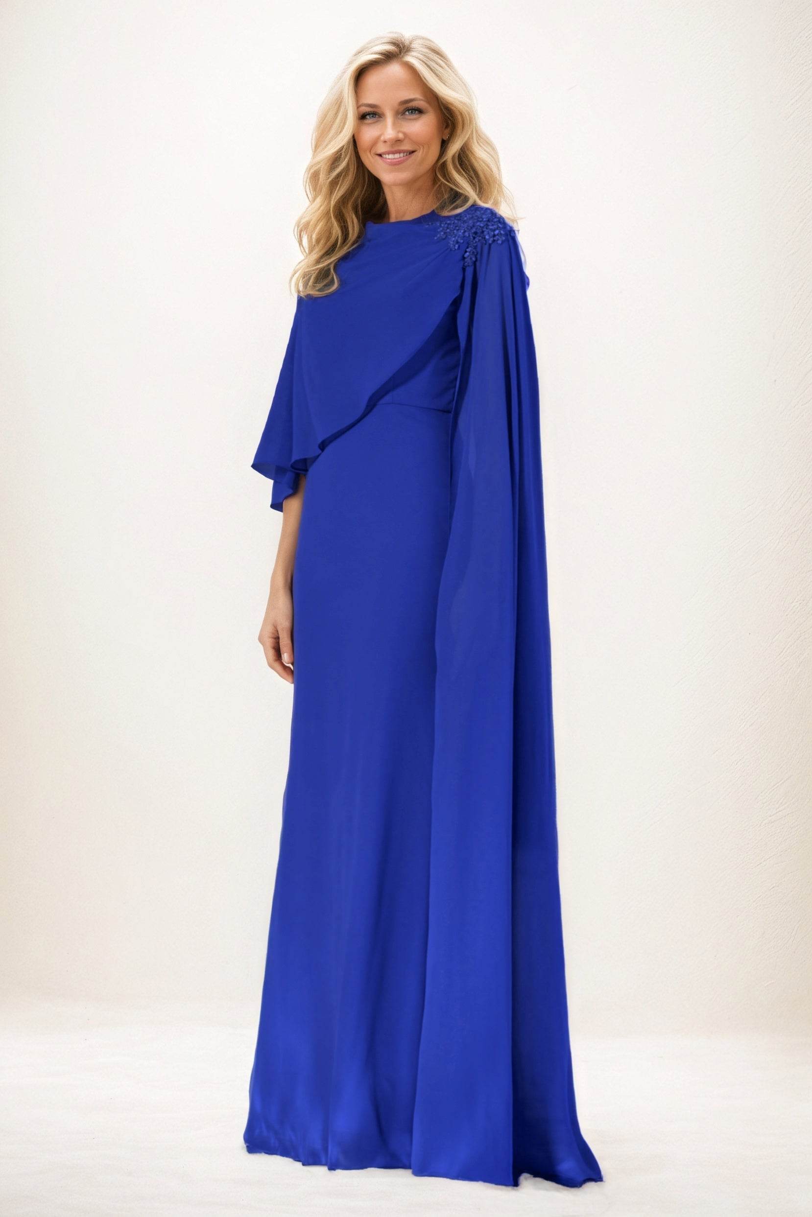 Sheath-Column Maxi Chiffon Mother of the Bride Dresses CM0388