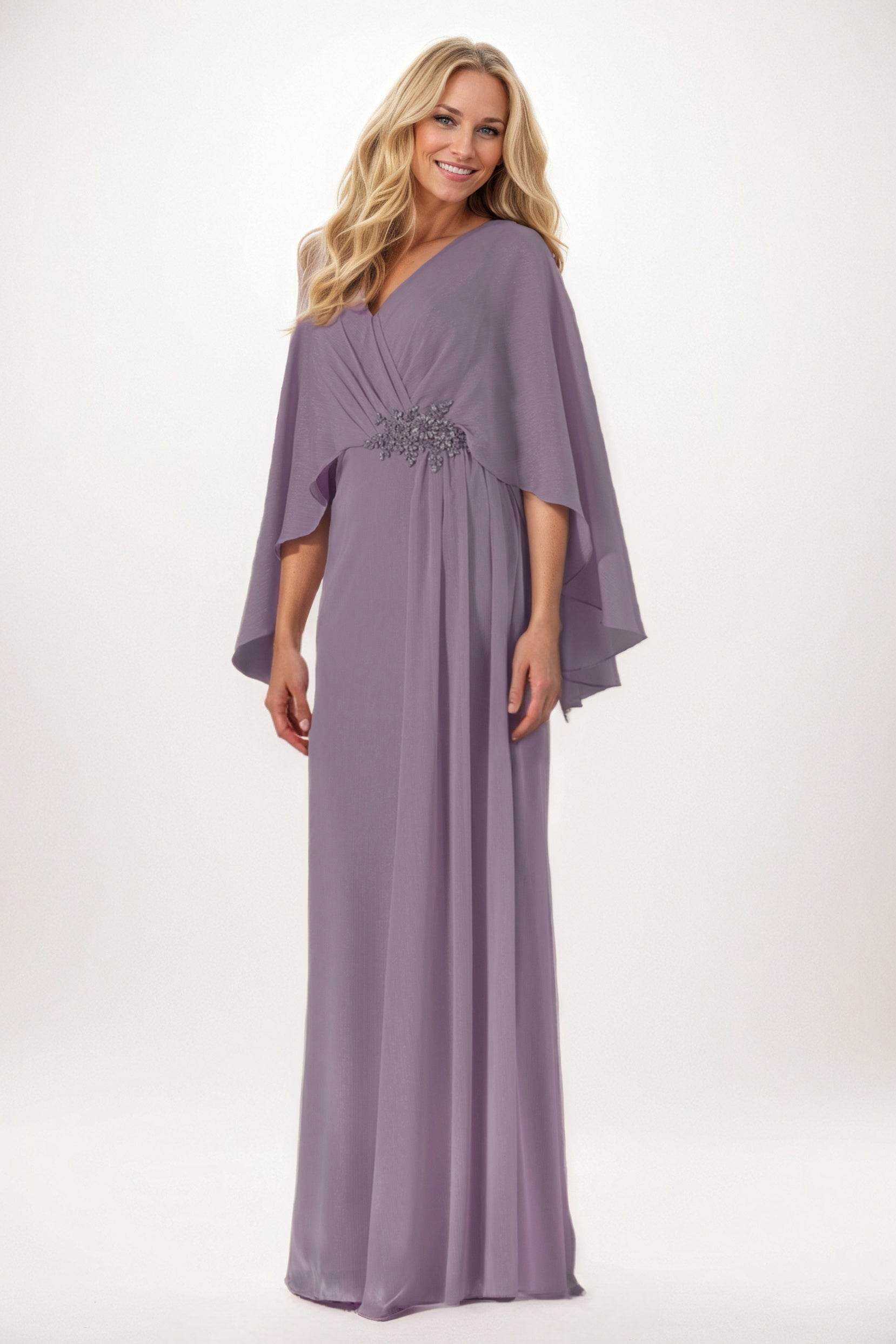Sheath-Column Maxi Chiffon Mother of the Bride Dresses CM0389