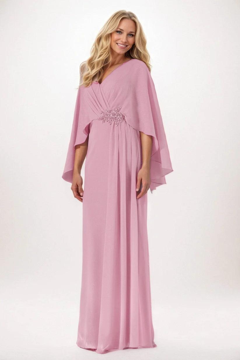 Sheath-Column Maxi Chiffon Mother of the Bride Dresses CM0389