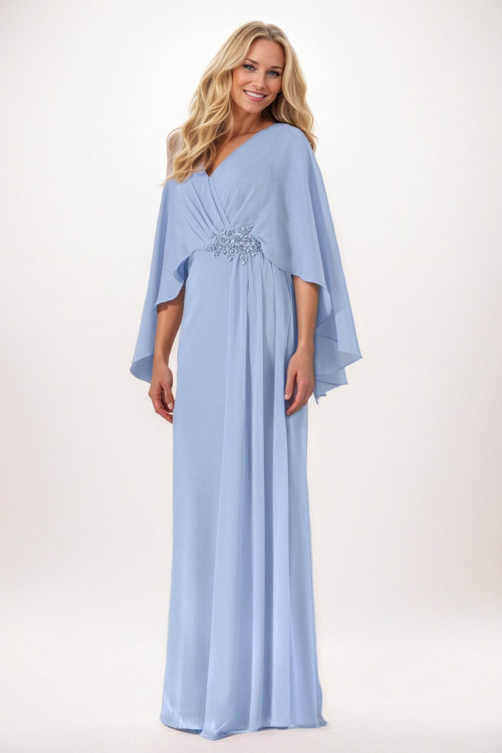Sheath-Column Maxi Chiffon Mother of the Bride Dresses CM0389