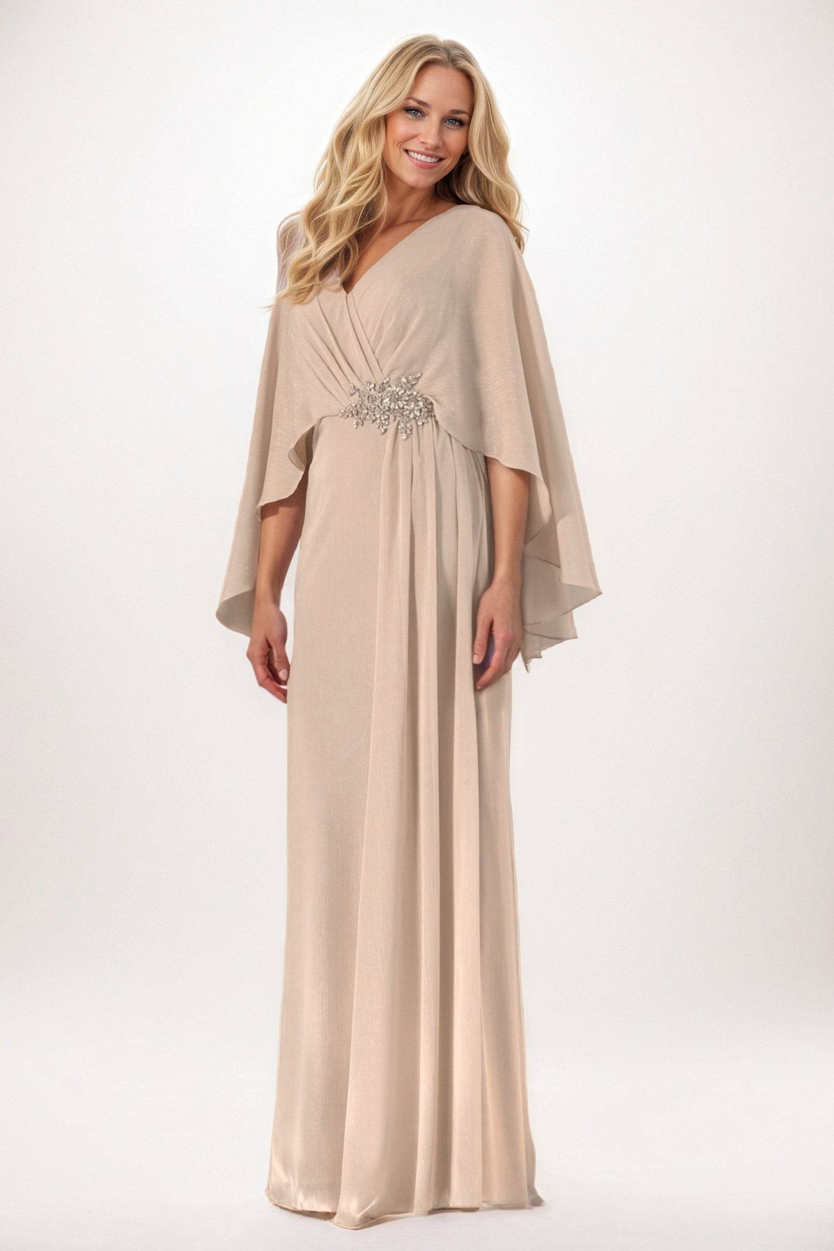 Sheath-Column Maxi Chiffon Mother of the Bride Dresses CM0389