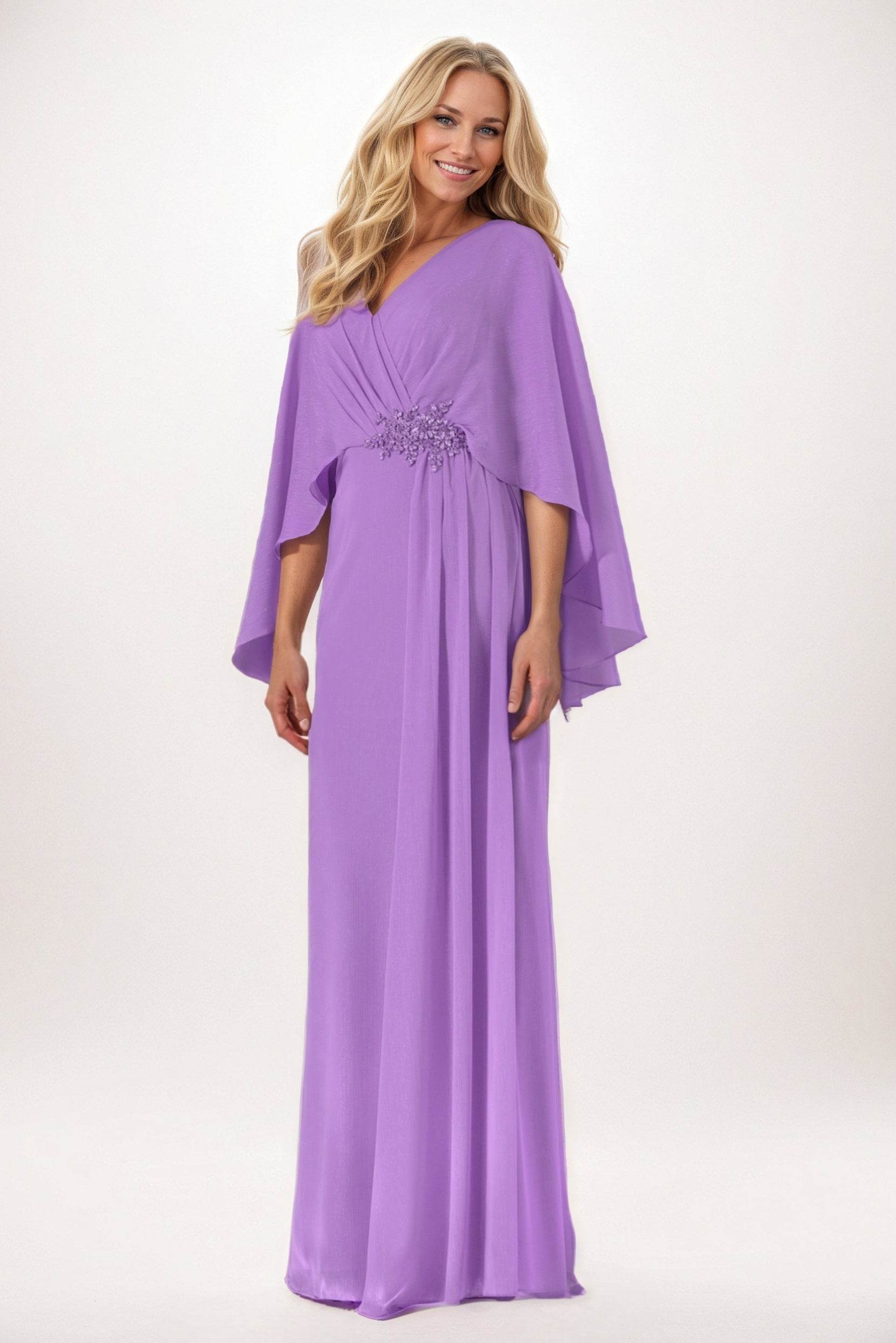 Sheath-Column Maxi Chiffon Mother of the Bride Dresses CM0389