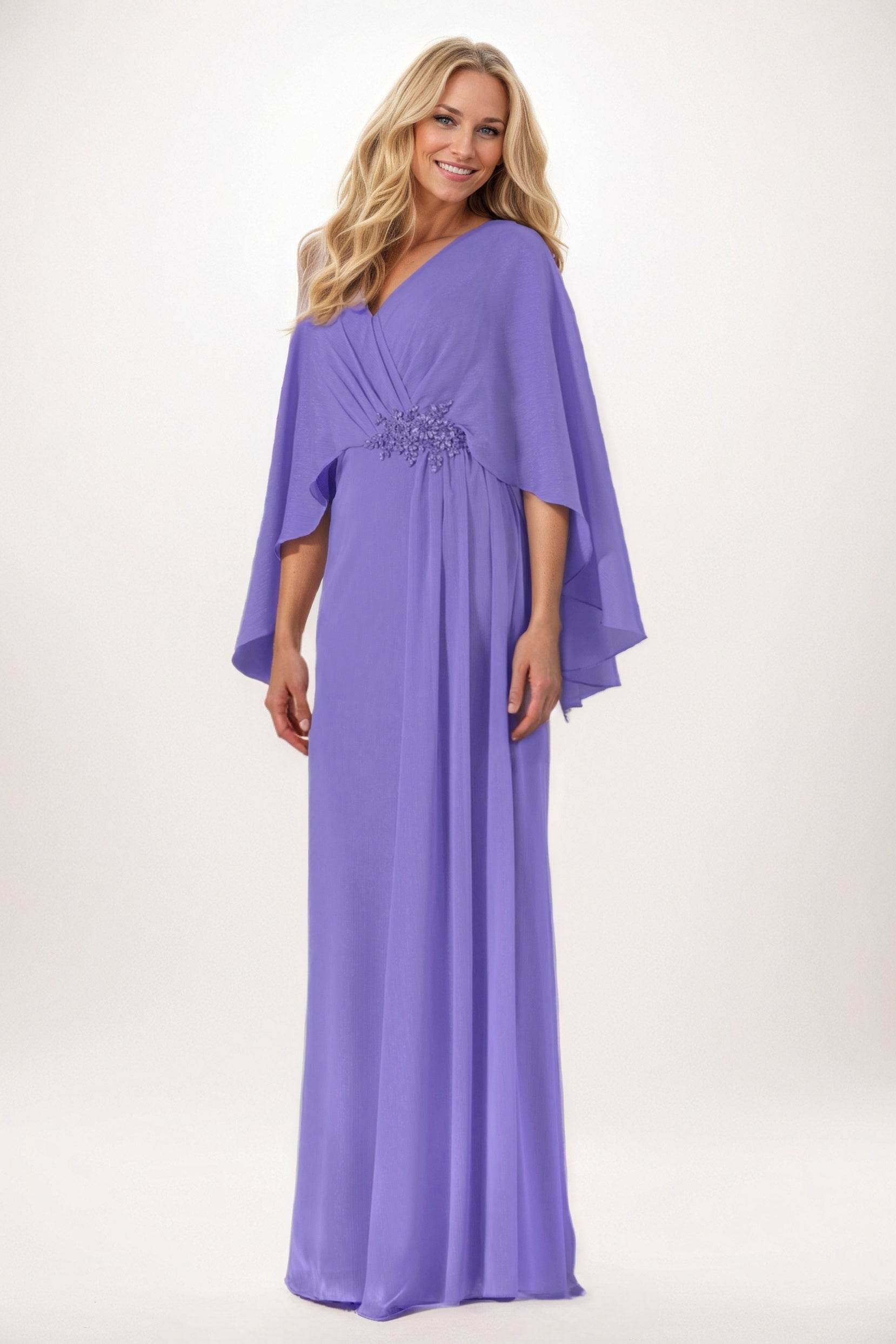 Sheath-Column Maxi Chiffon Mother of the Bride Dresses CM0389
