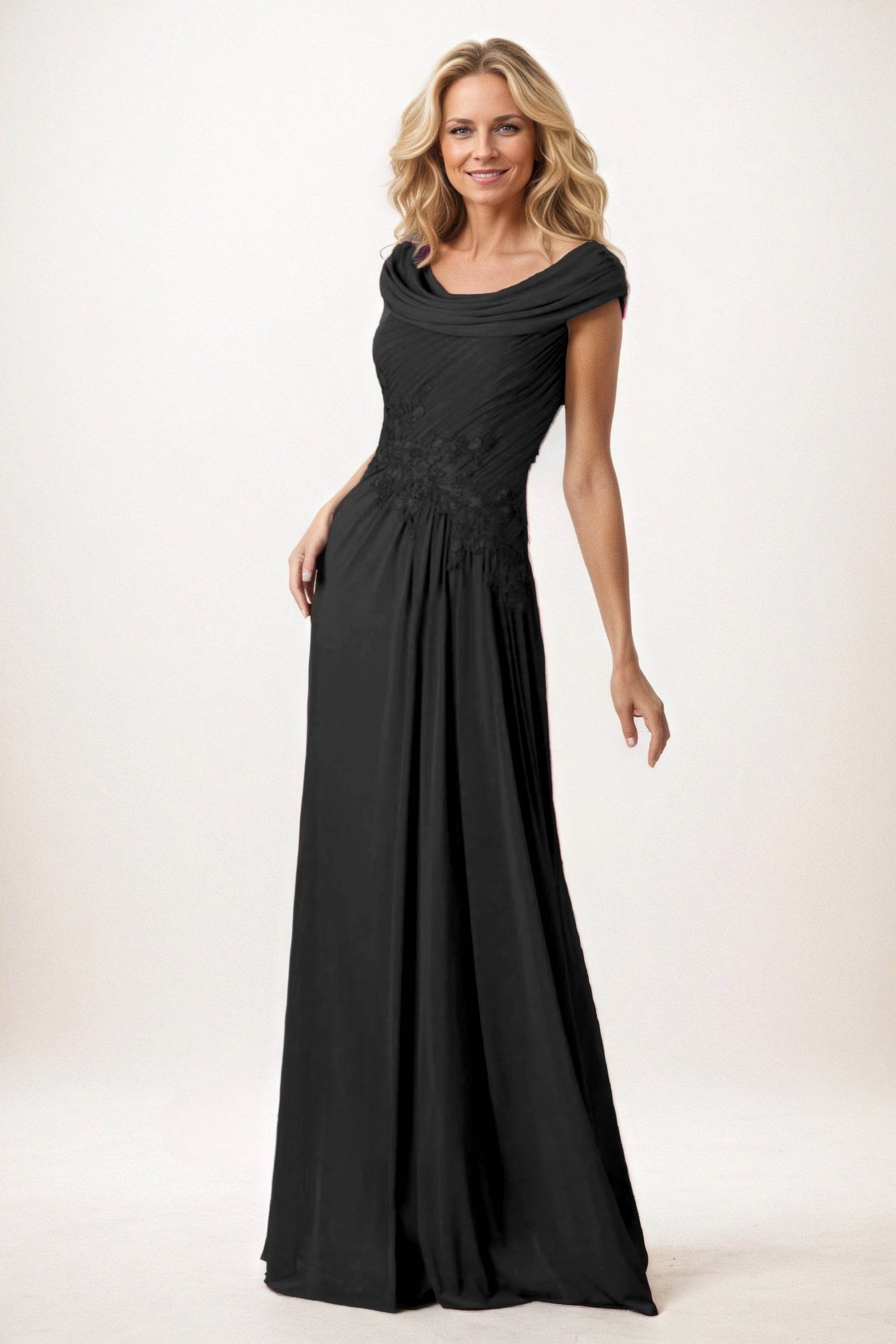A-Line Maxi Chiffon Mother of the Bride Dresses CM0390