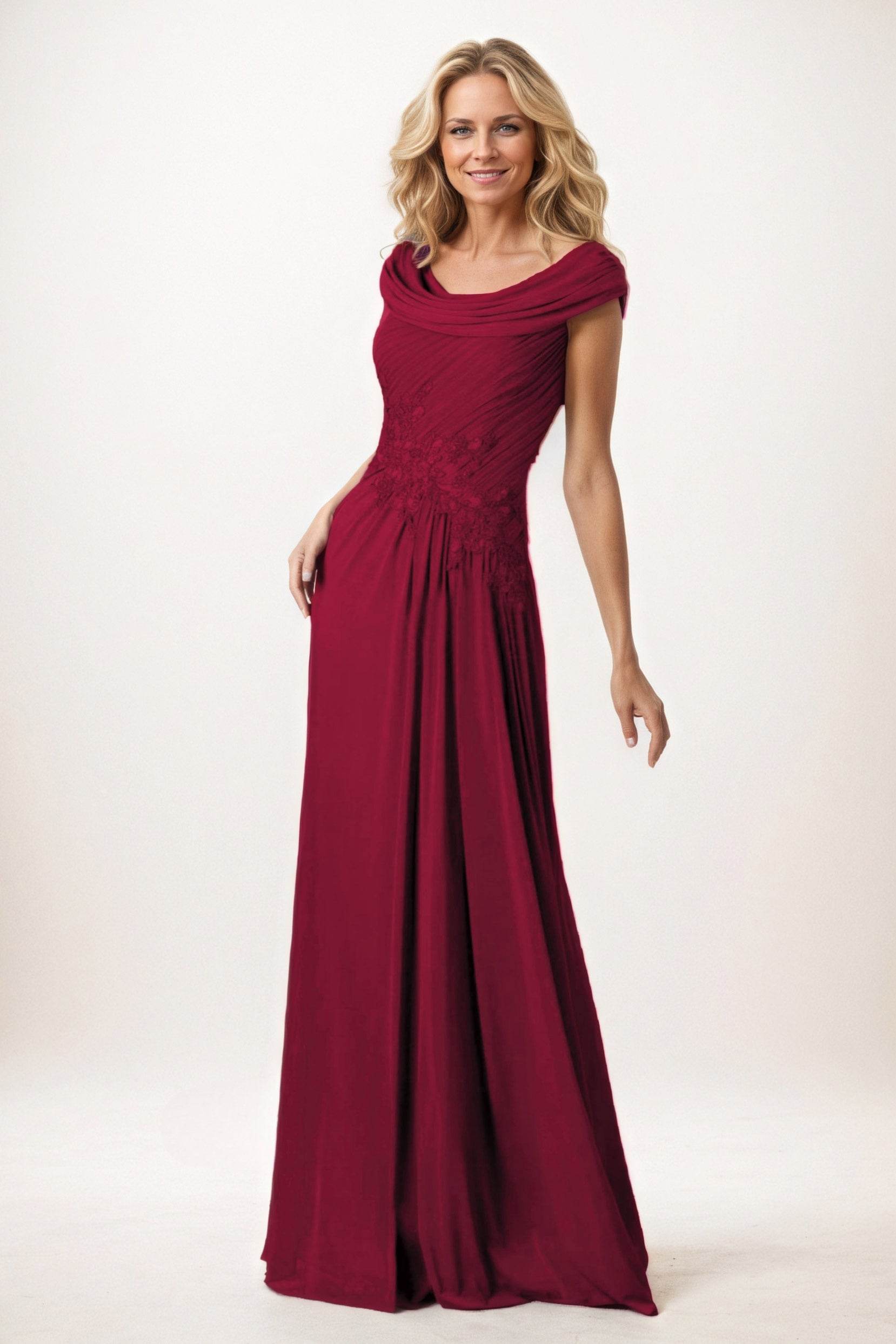 A-Line Maxi Chiffon Mother of the Bride Dresses CM0390