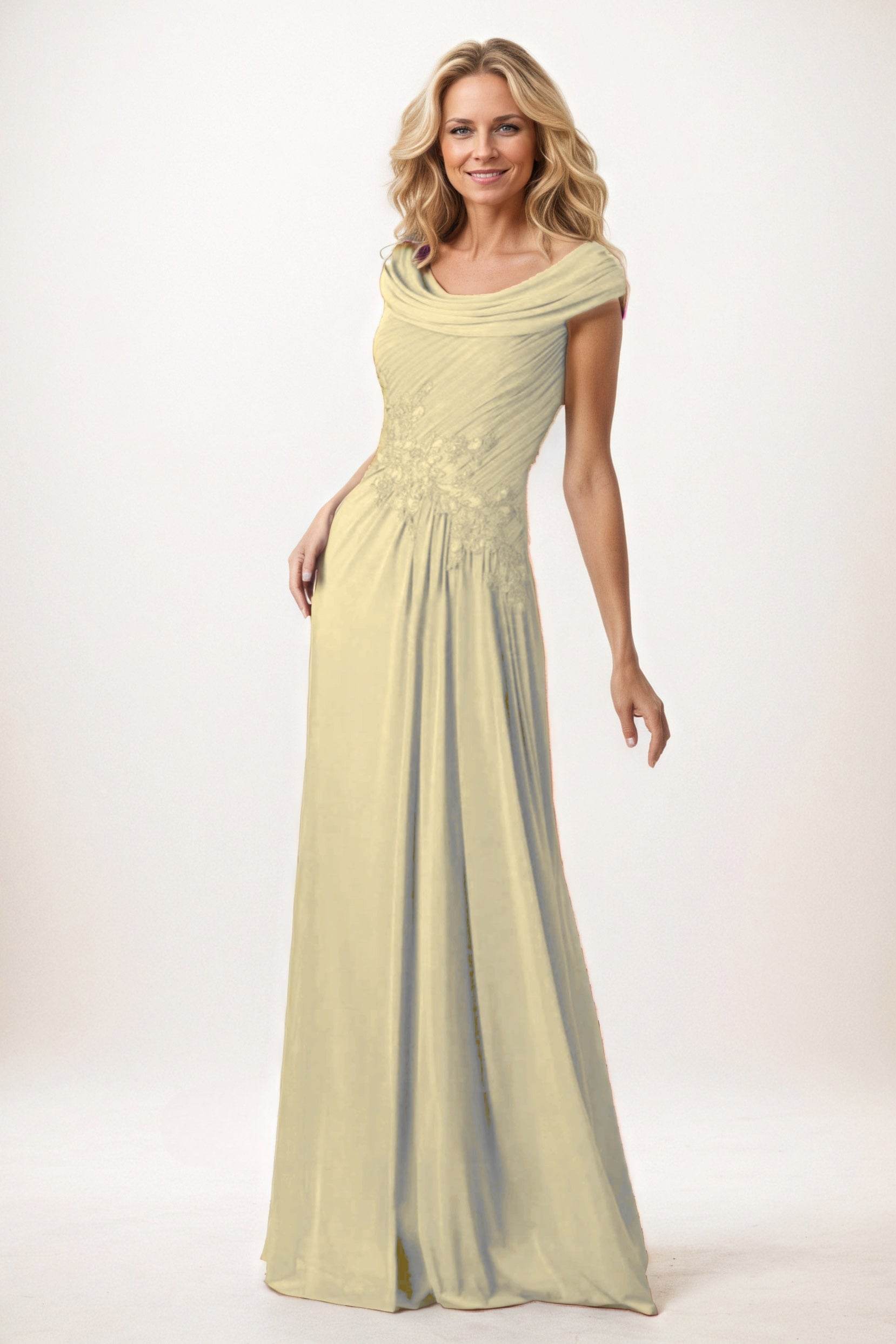 A-Line Maxi Chiffon Mother of the Bride Dresses CM0390