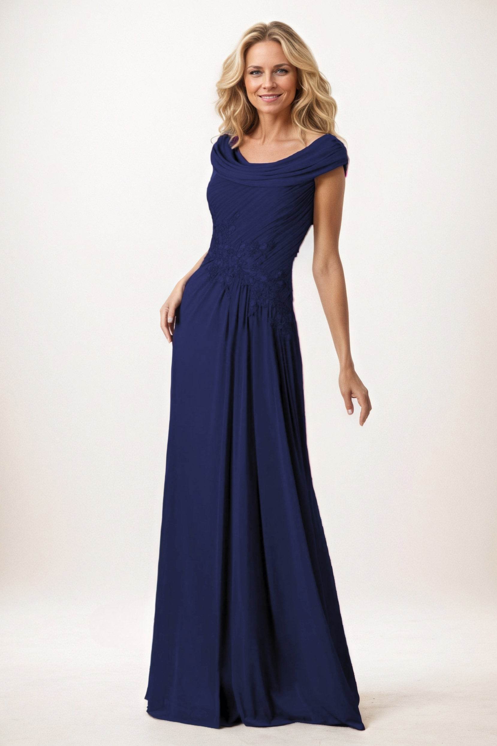 A-Line Maxi Chiffon Mother of the Bride Dresses CM0390