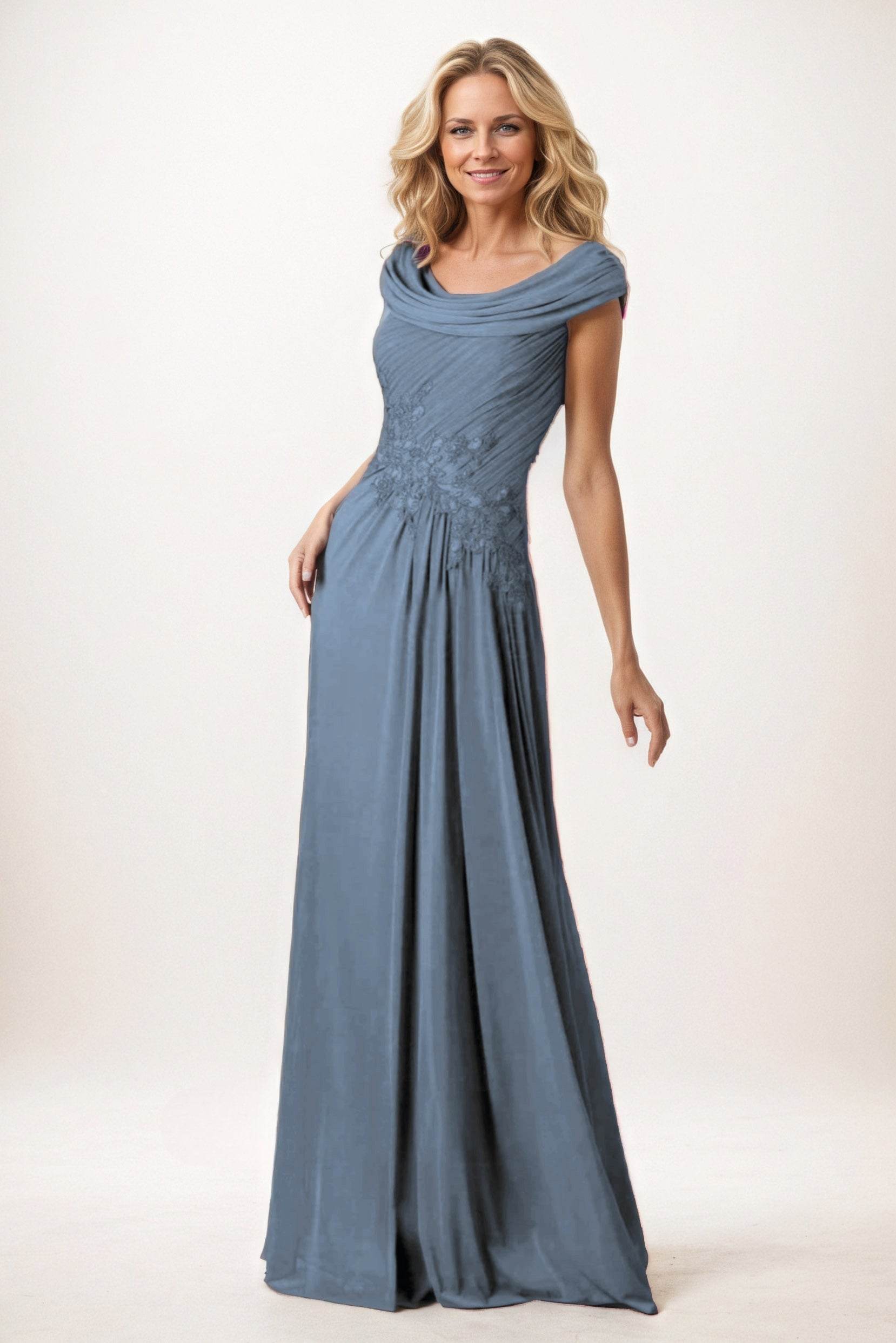 A-Line Maxi Chiffon Mother of the Bride Dresses CM0390