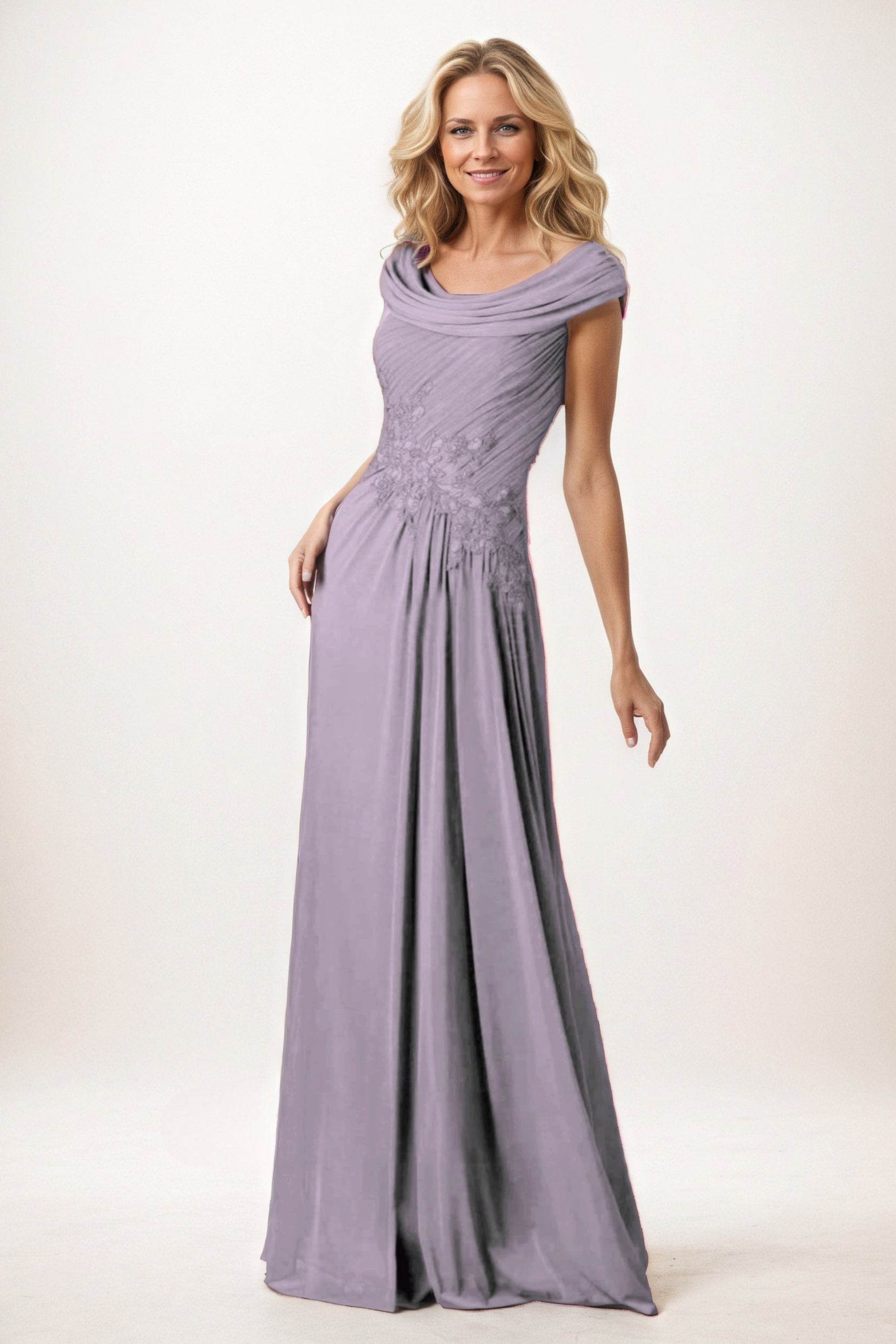 A-Line Maxi Chiffon Mother of the Bride Dresses CM0390