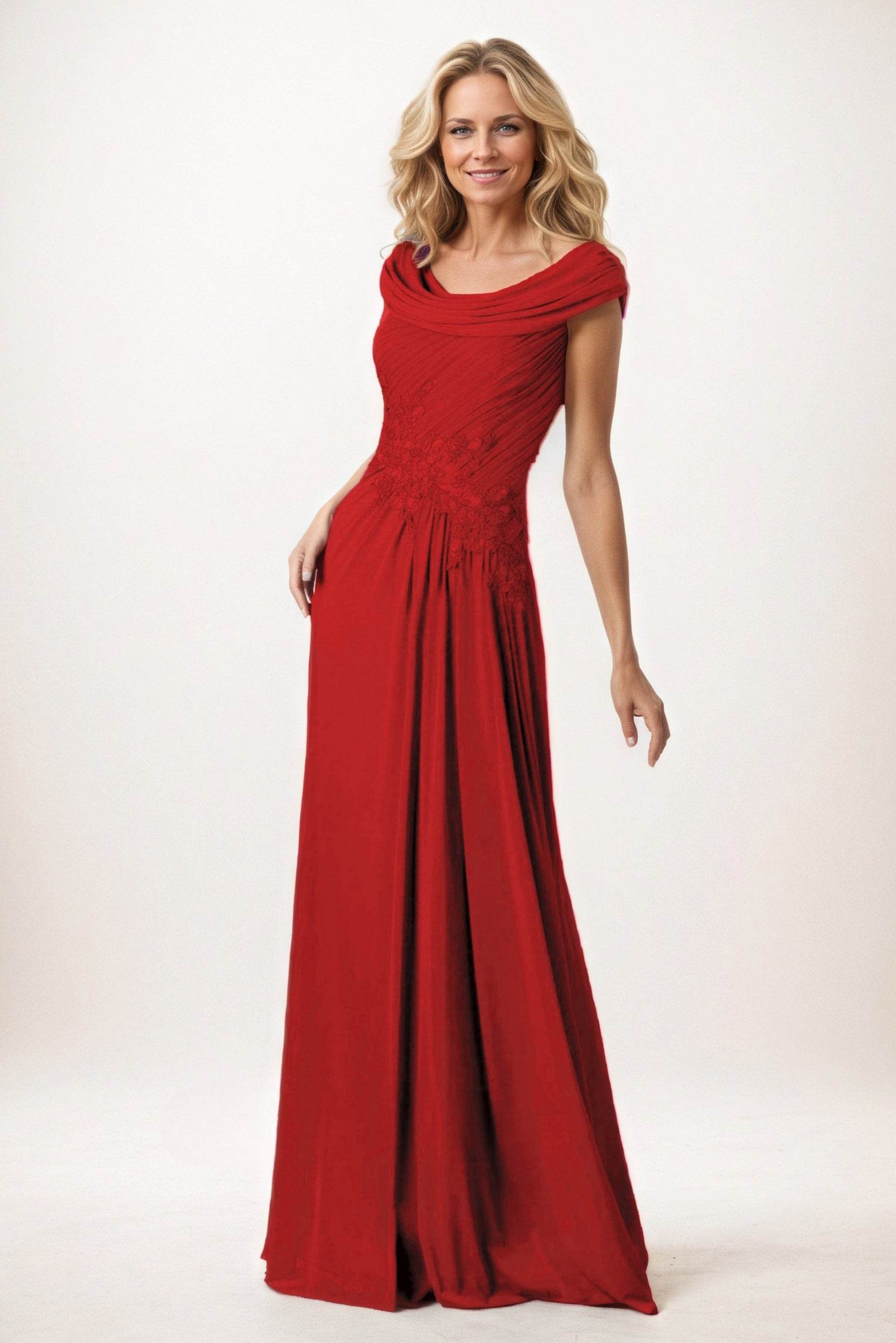 A-Line Maxi Chiffon Mother of the Bride Dresses CM0390
