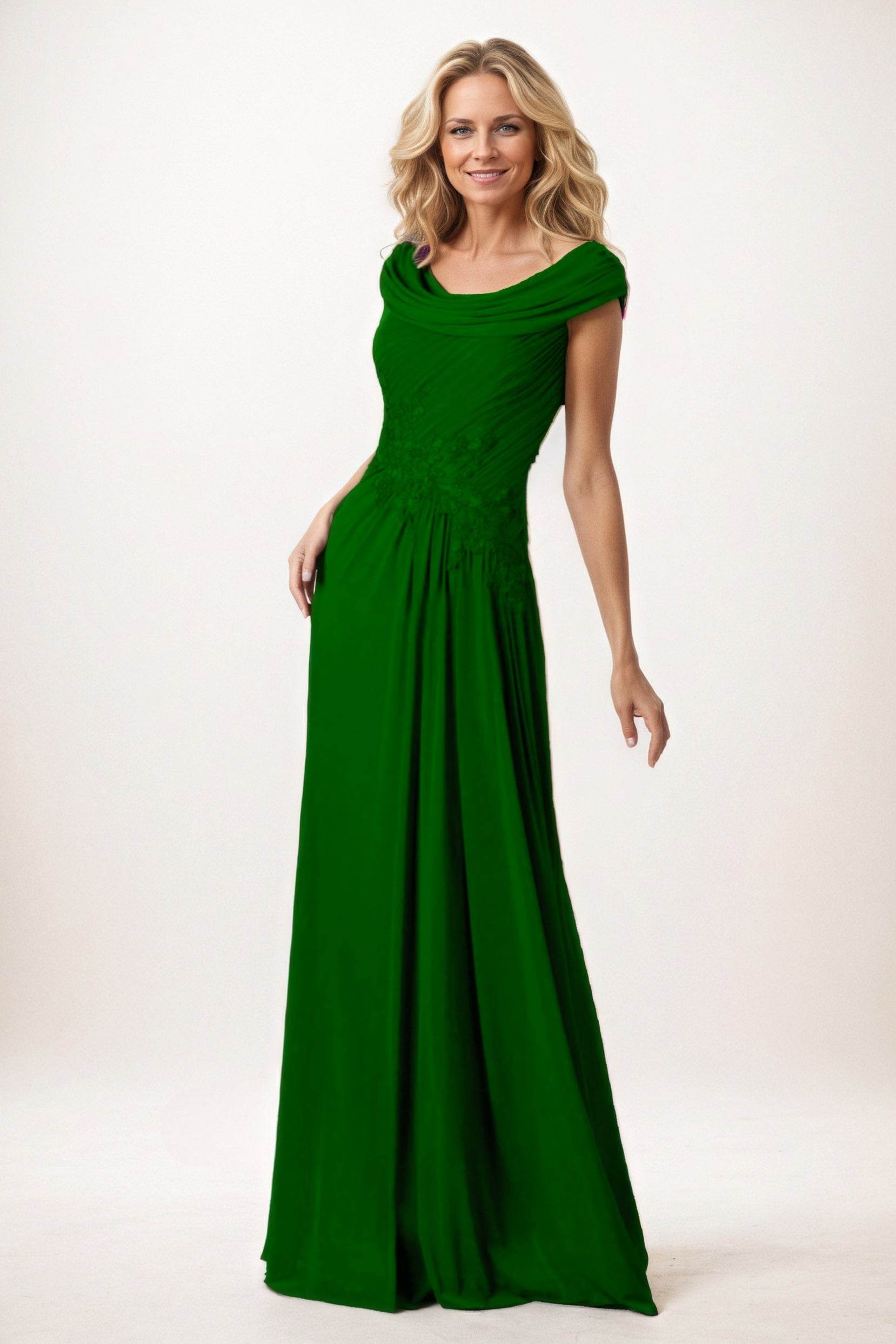 A-Line Maxi Chiffon Mother of the Bride Dresses CM0390