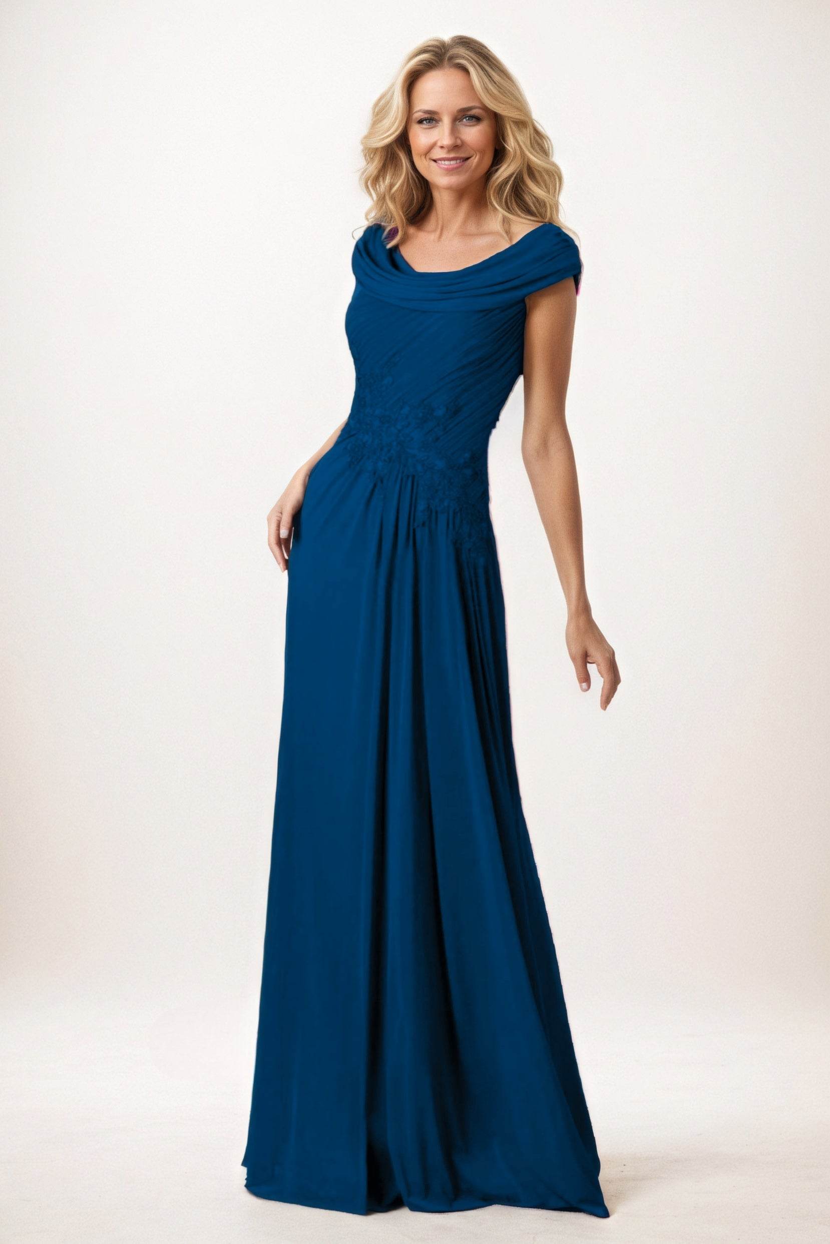 A-Line Maxi Chiffon Mother of the Bride Dresses CM0390