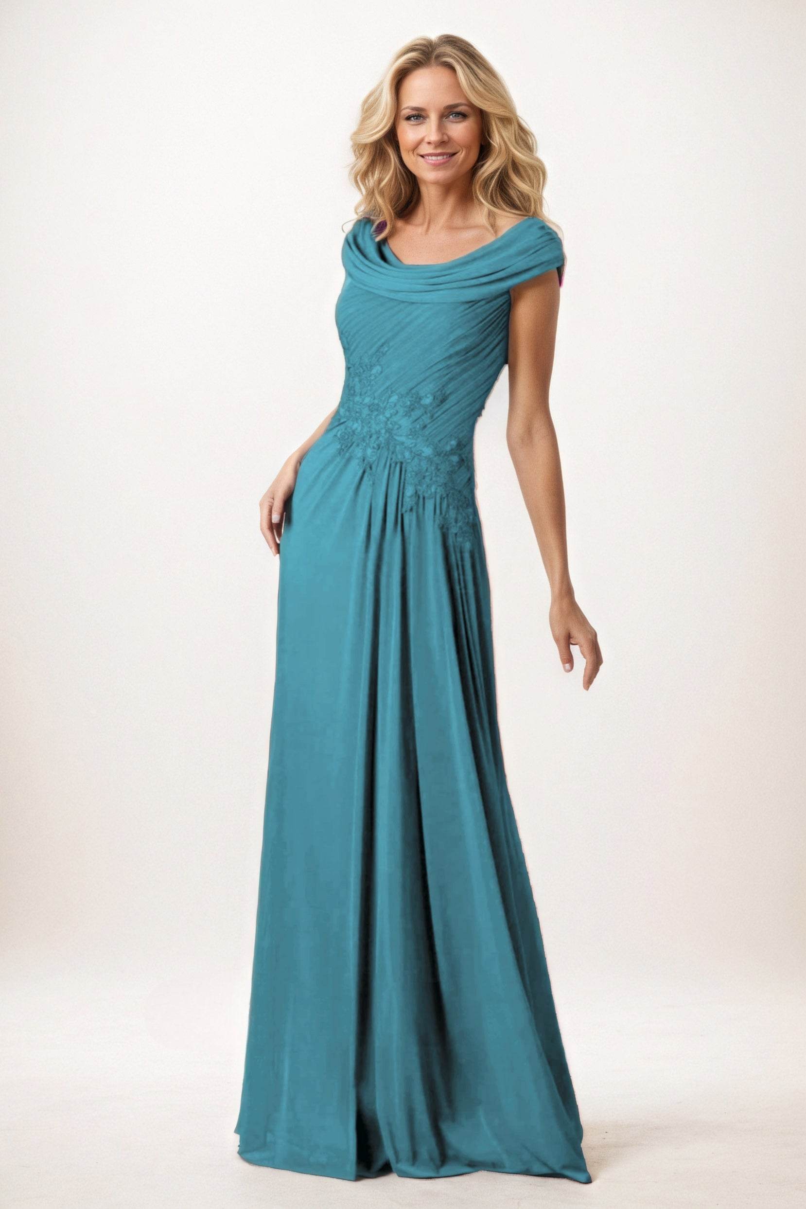 A-Line Maxi Chiffon Mother of the Bride Dresses CM0390