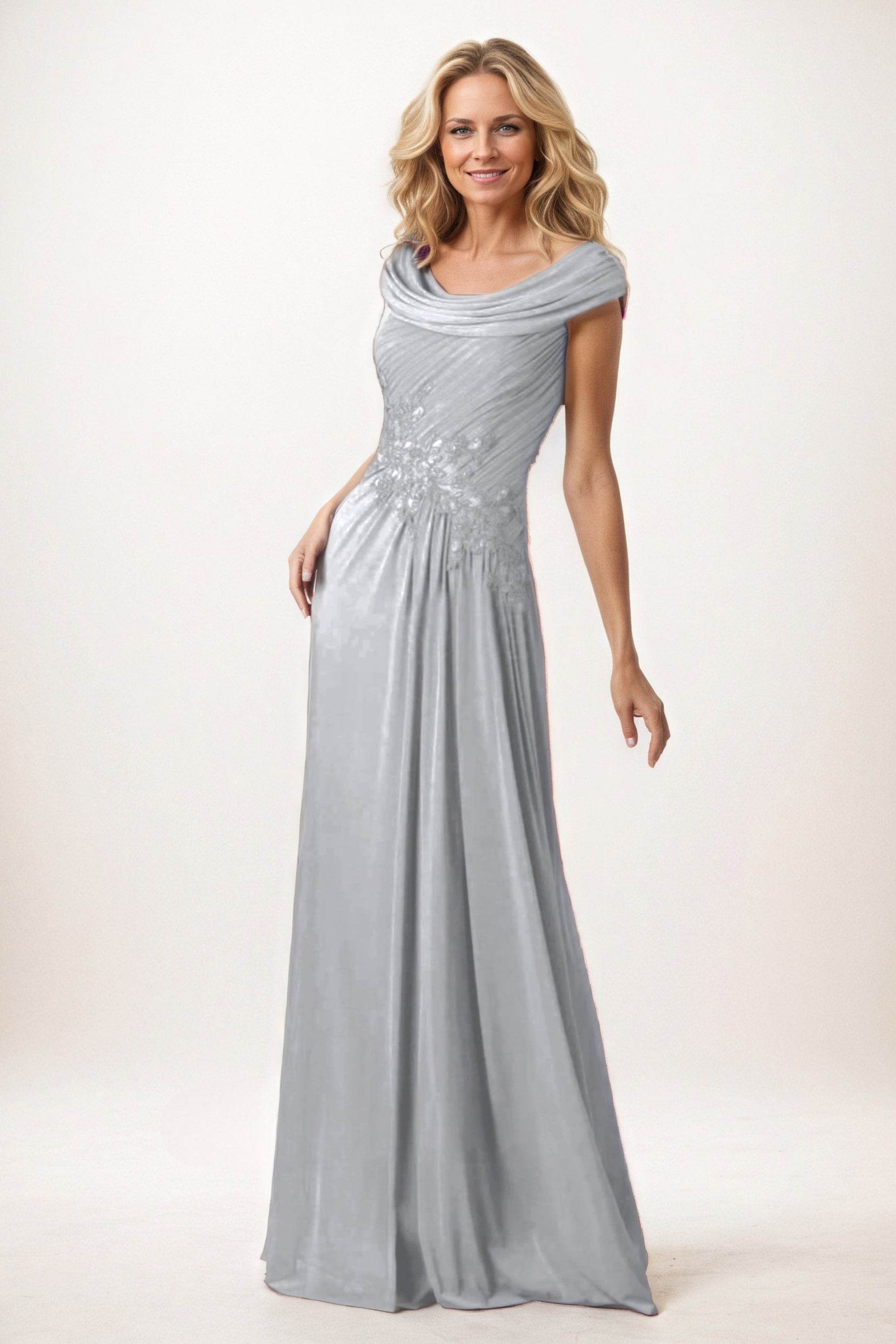 A-Line Maxi Chiffon Mother of the Bride Dresses CM0390