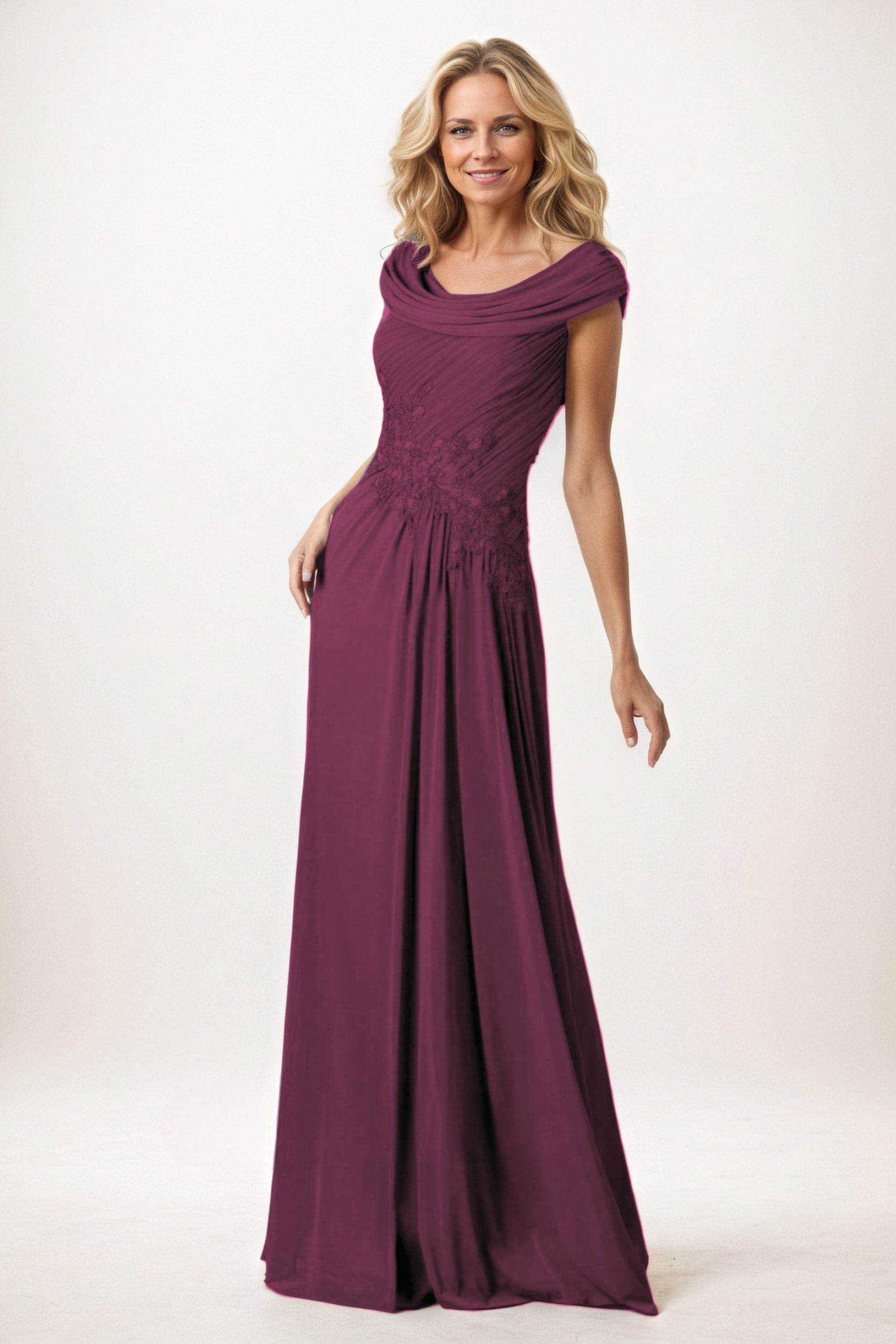 A-Line Maxi Chiffon Mother of the Bride Dresses CM0390