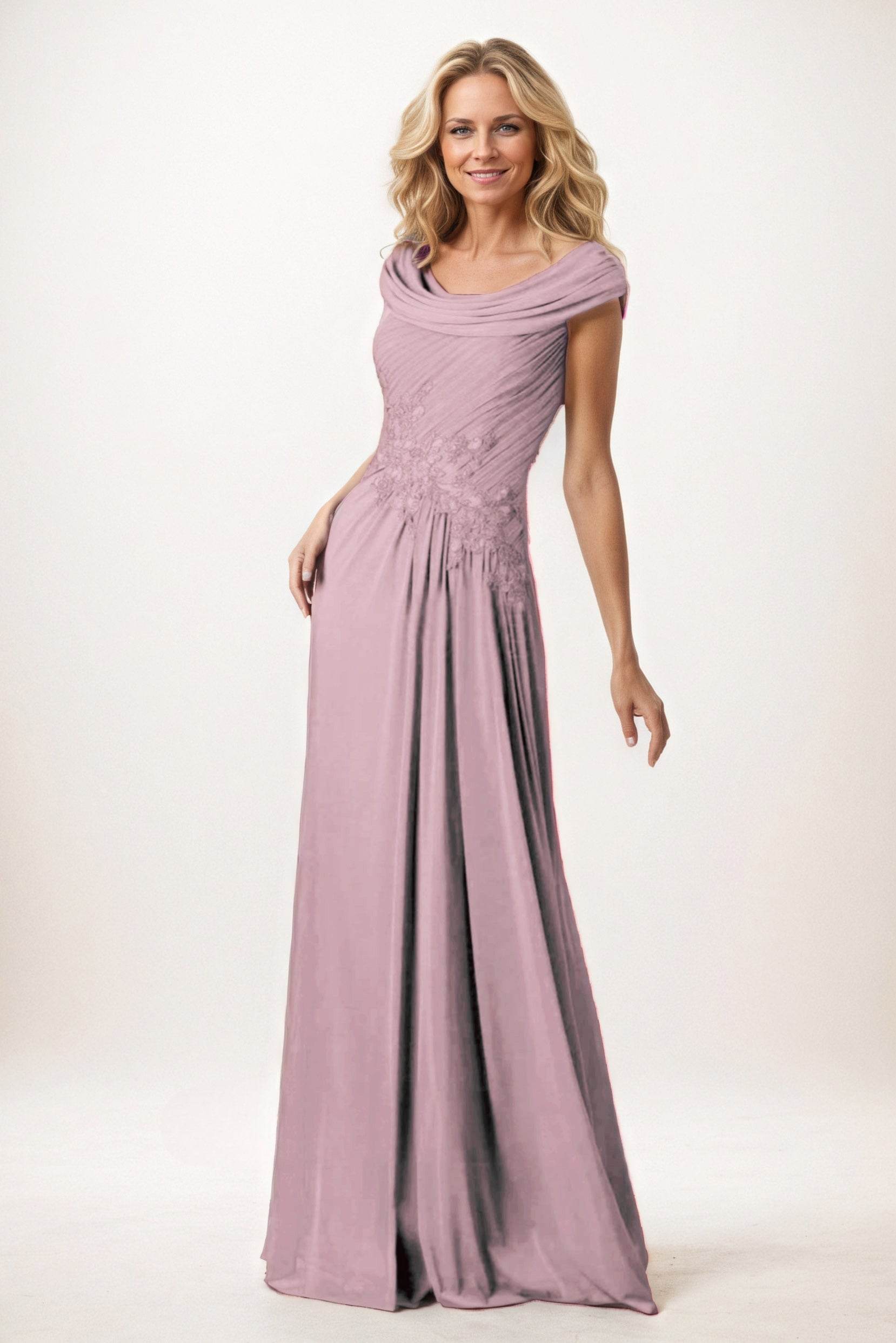 A-Line Maxi Chiffon Mother of the Bride Dresses CM0390