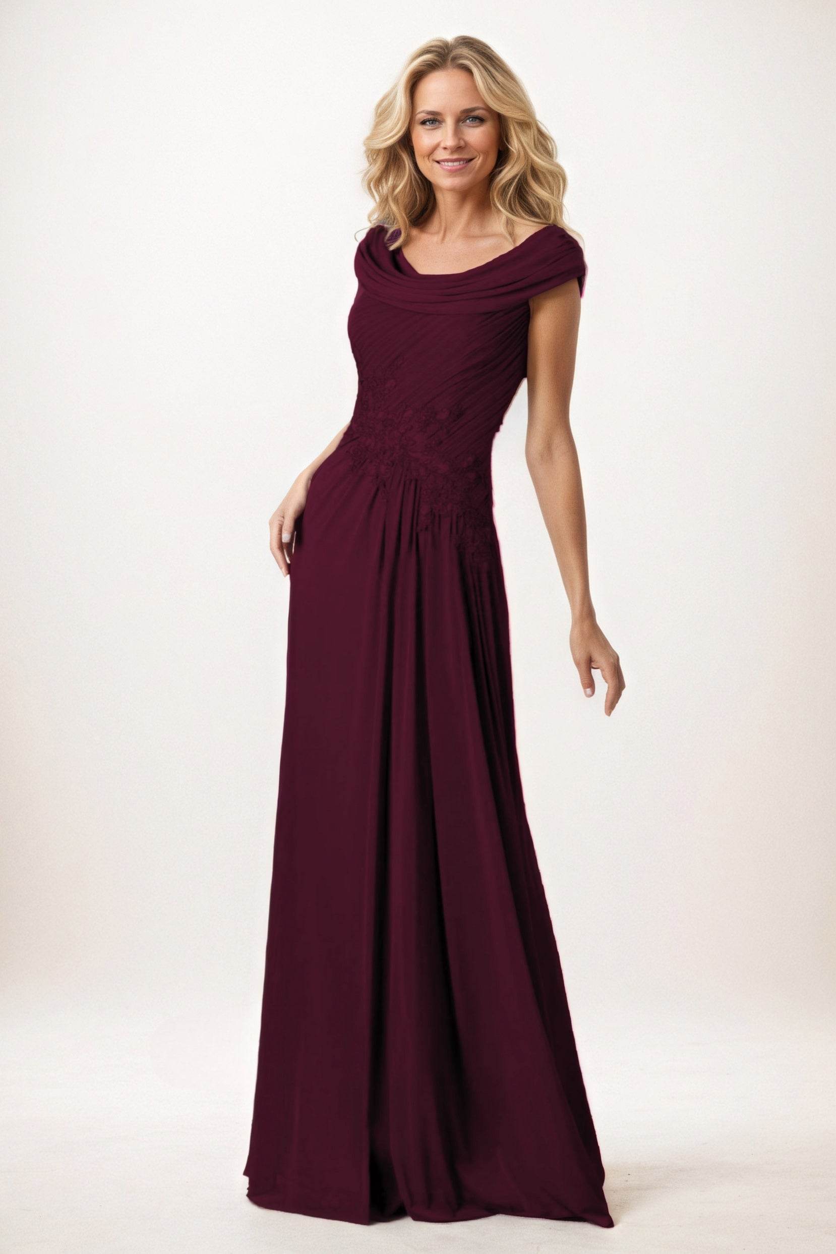 A-Line Maxi Chiffon Mother of the Bride Dresses CM0390