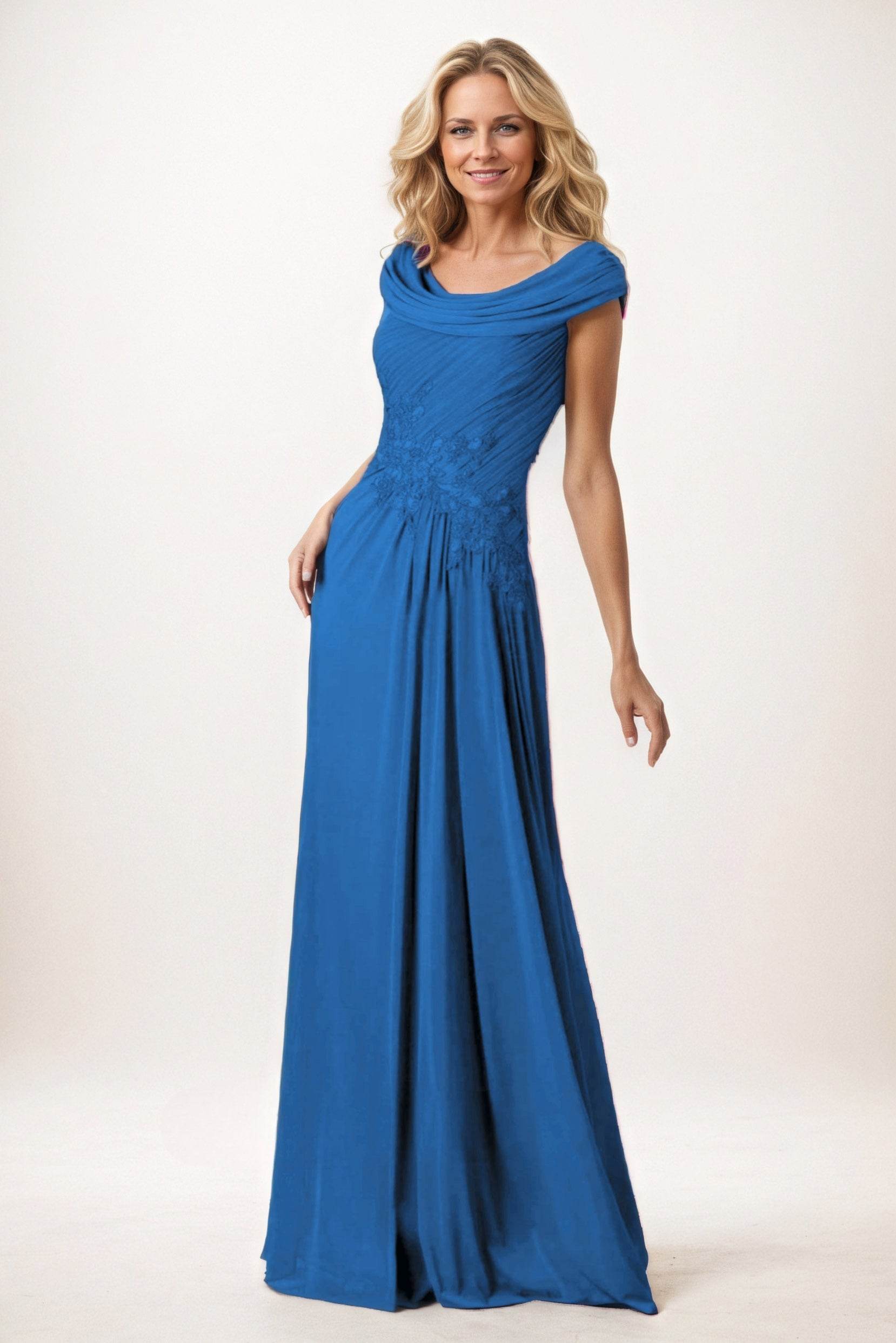A-Line Maxi Chiffon Mother of the Bride Dresses CM0390