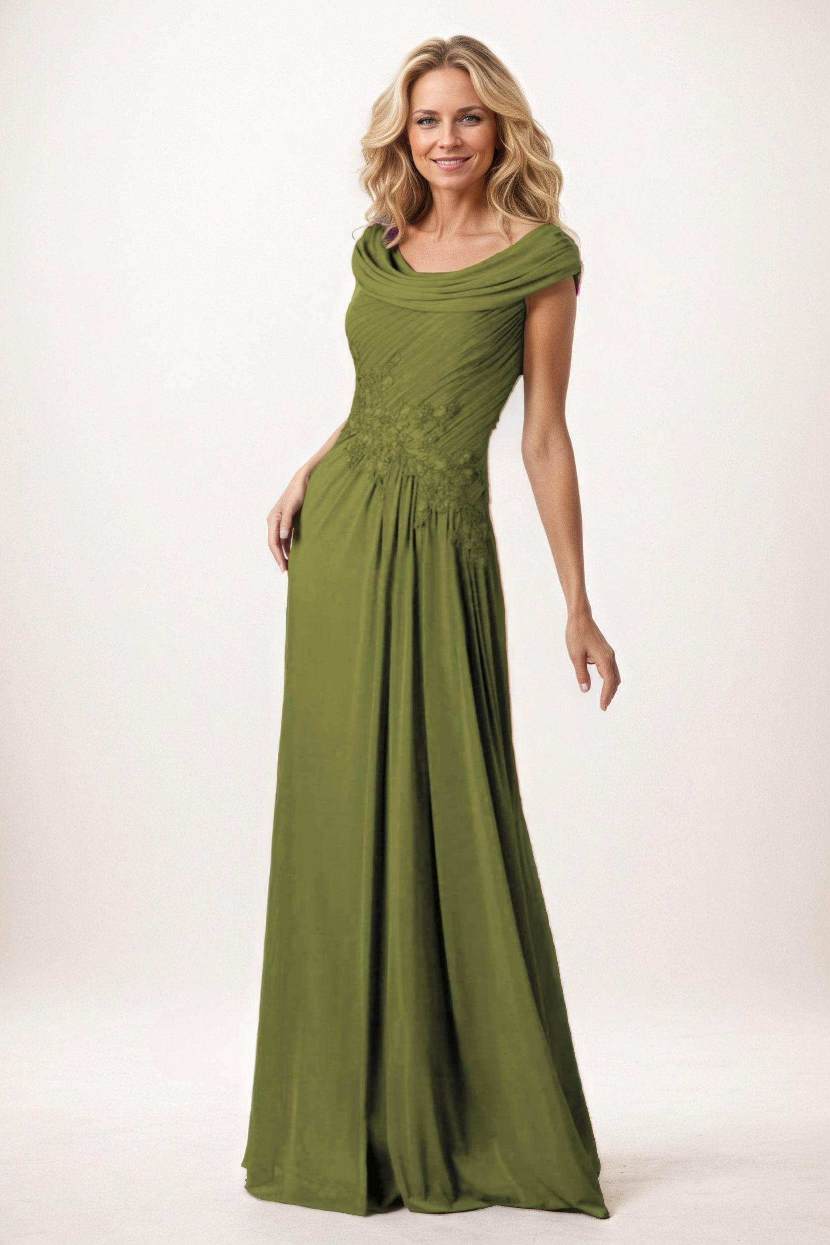 A-Line Maxi Chiffon Mother of the Bride Dresses CM0390
