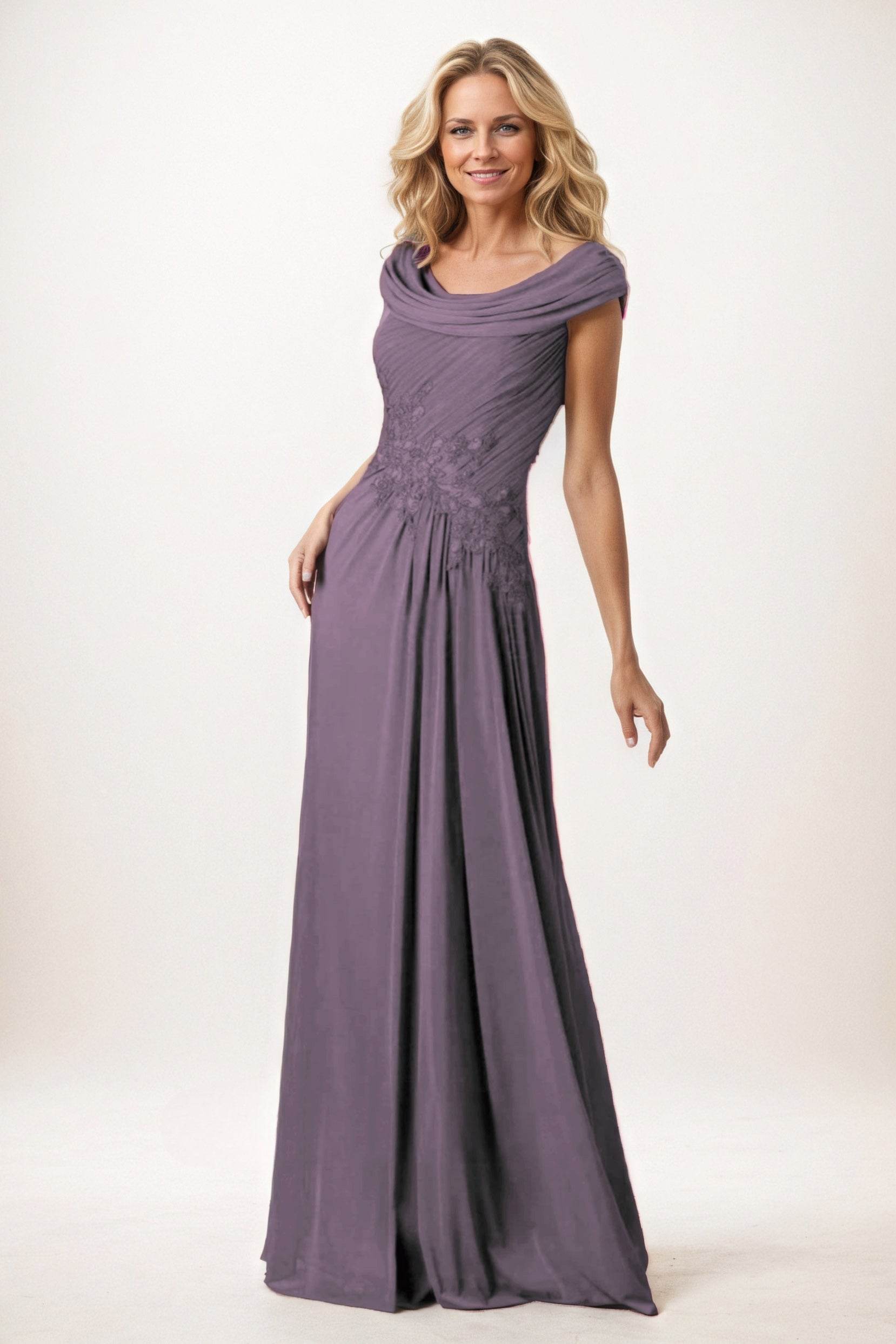 A-Line Maxi Chiffon Mother of the Bride Dresses CM0390