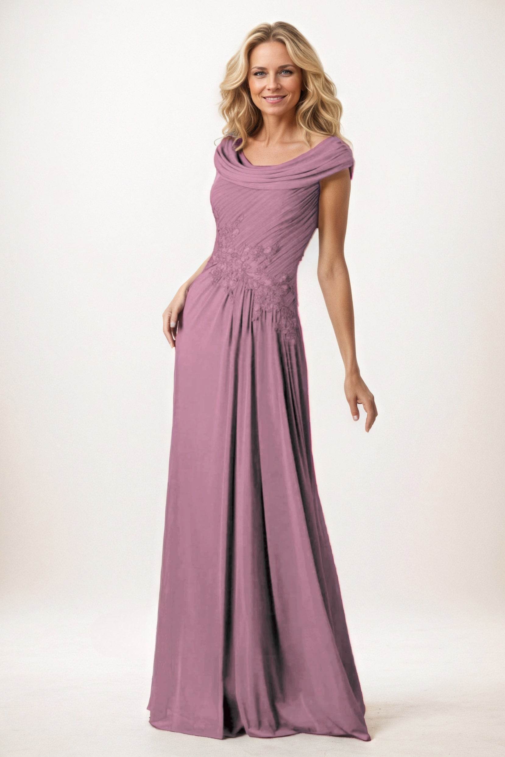A-Line Maxi Chiffon Mother of the Bride Dresses CM0390