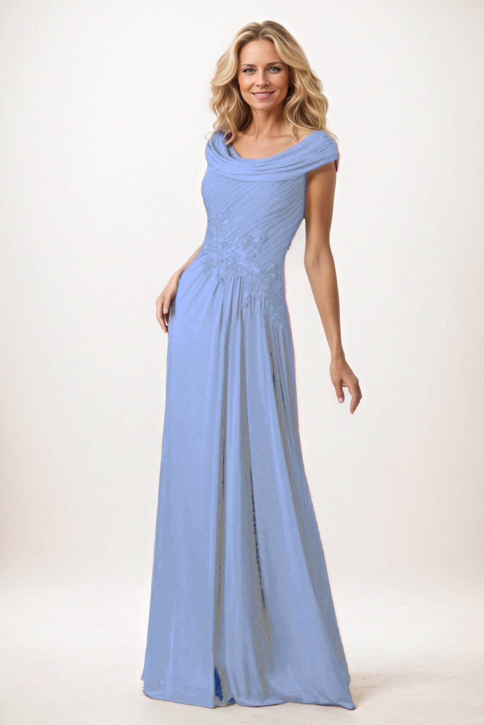 A-Line Maxi Chiffon Mother of the Bride Dresses CM0390
