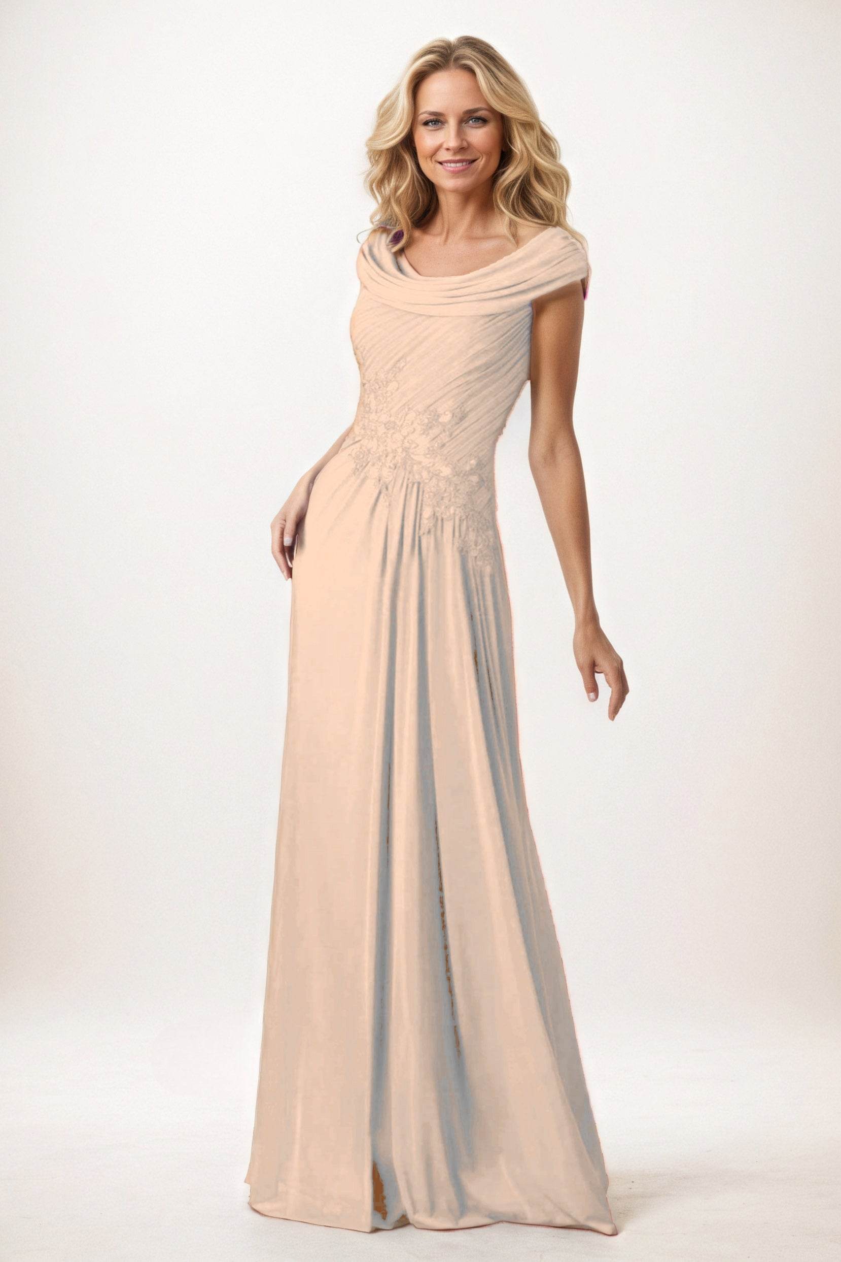 A-Line Maxi Chiffon Mother of the Bride Dresses CM0390