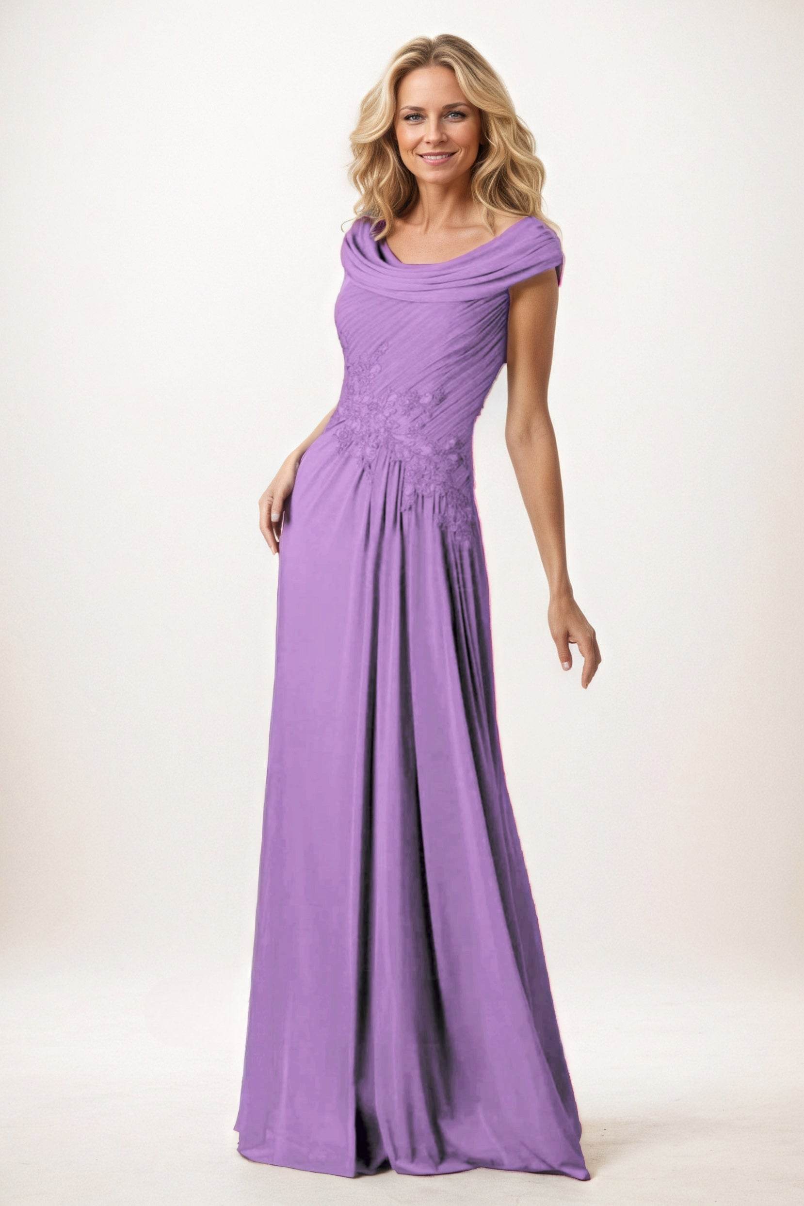 A-Line Maxi Chiffon Mother of the Bride Dresses CM0390
