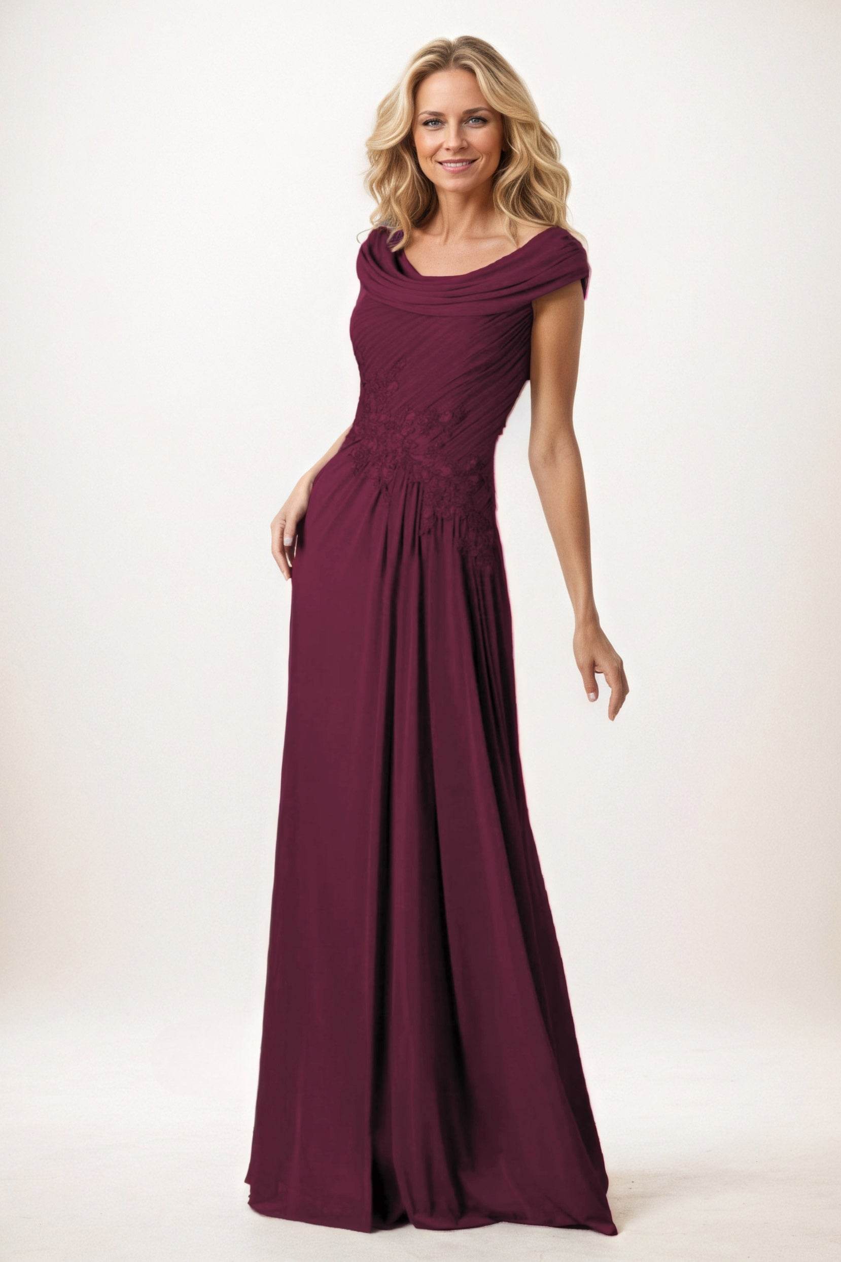 A-Line Maxi Chiffon Mother of the Bride Dresses CM0390