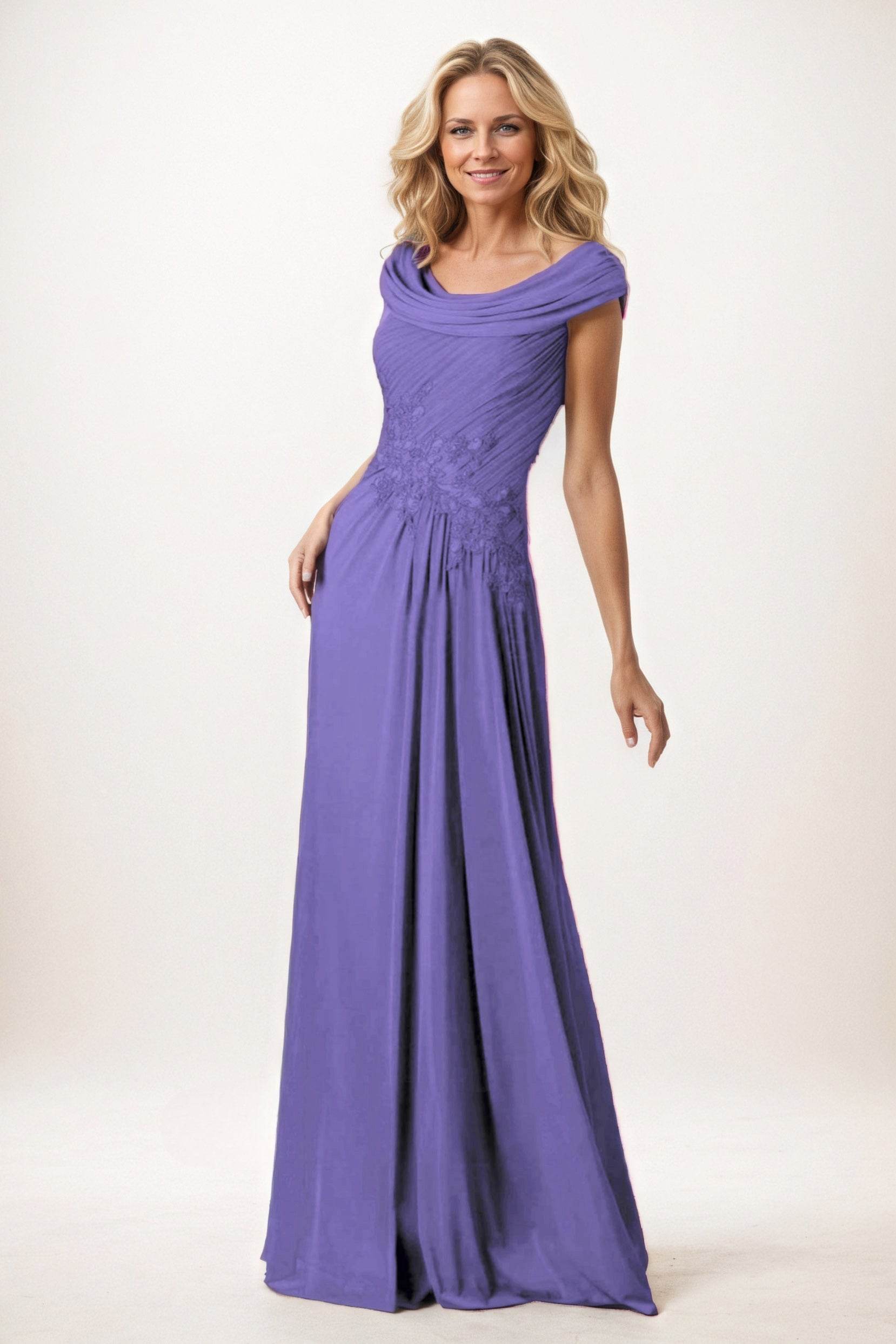 A-Line Maxi Chiffon Mother of the Bride Dresses CM0390
