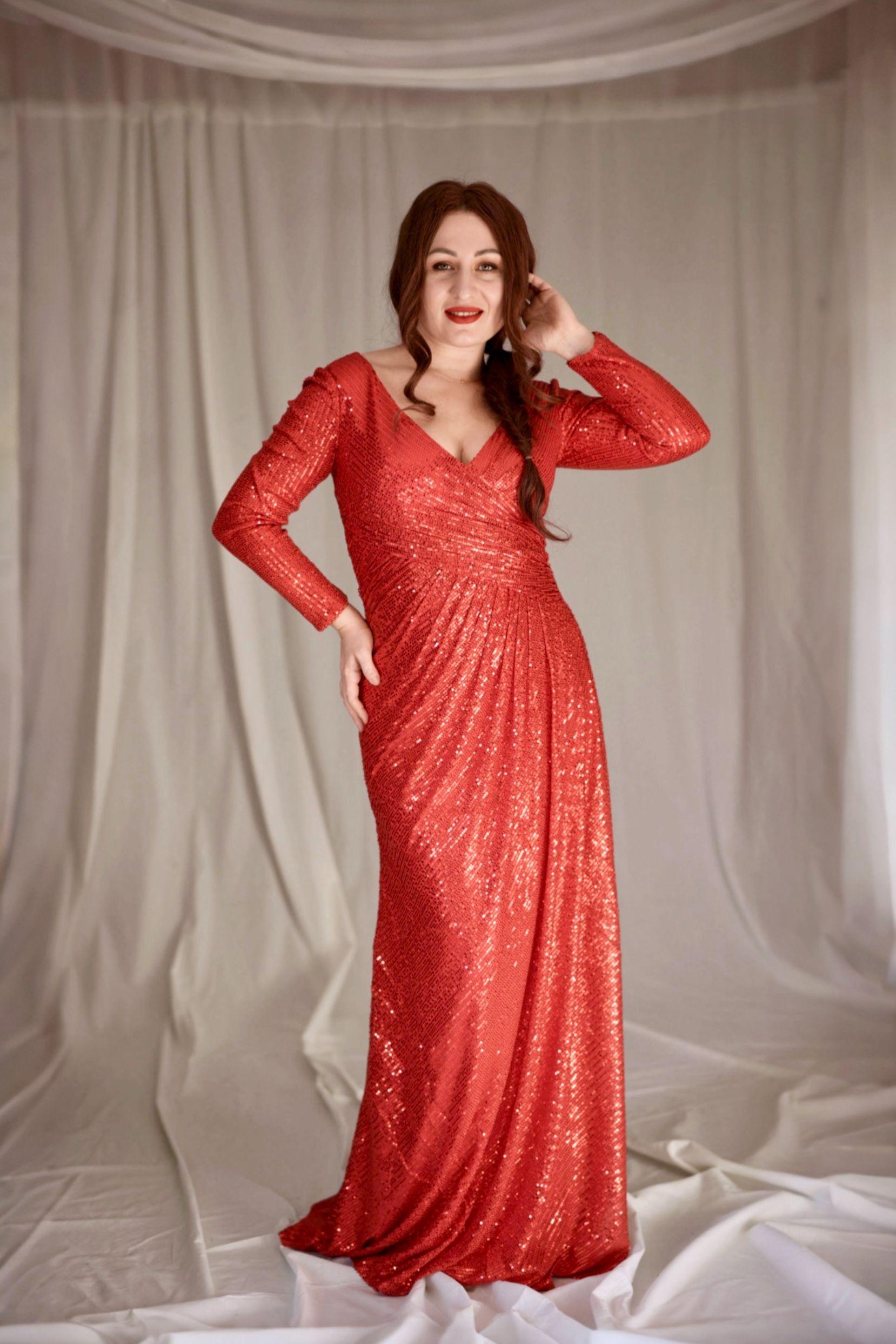Sheath-Column Maxi Sequined Mother of the Bride Dresses CM0394
