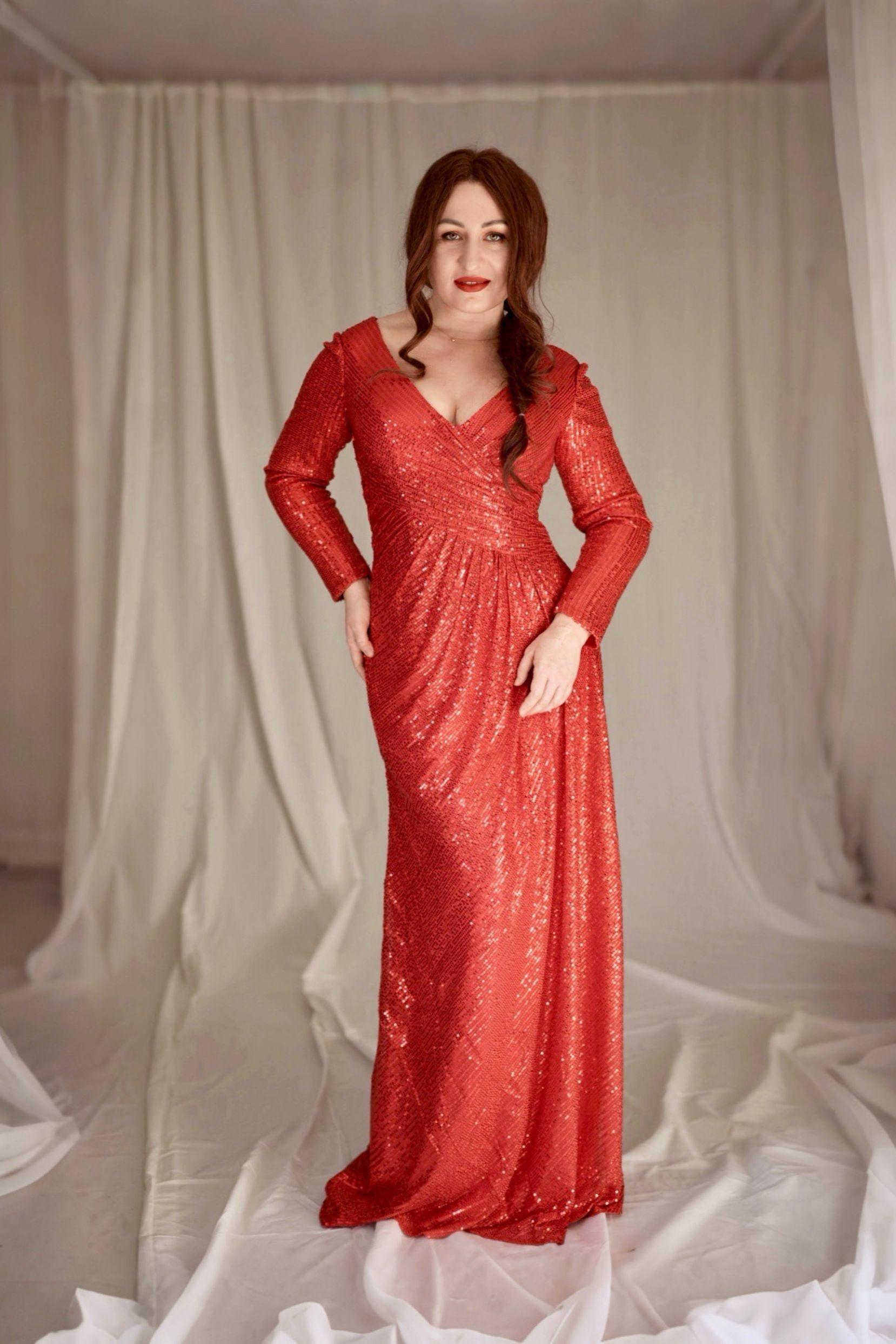 Sheath-Column Maxi Sequined Mother of the Bride Dresses CM0394