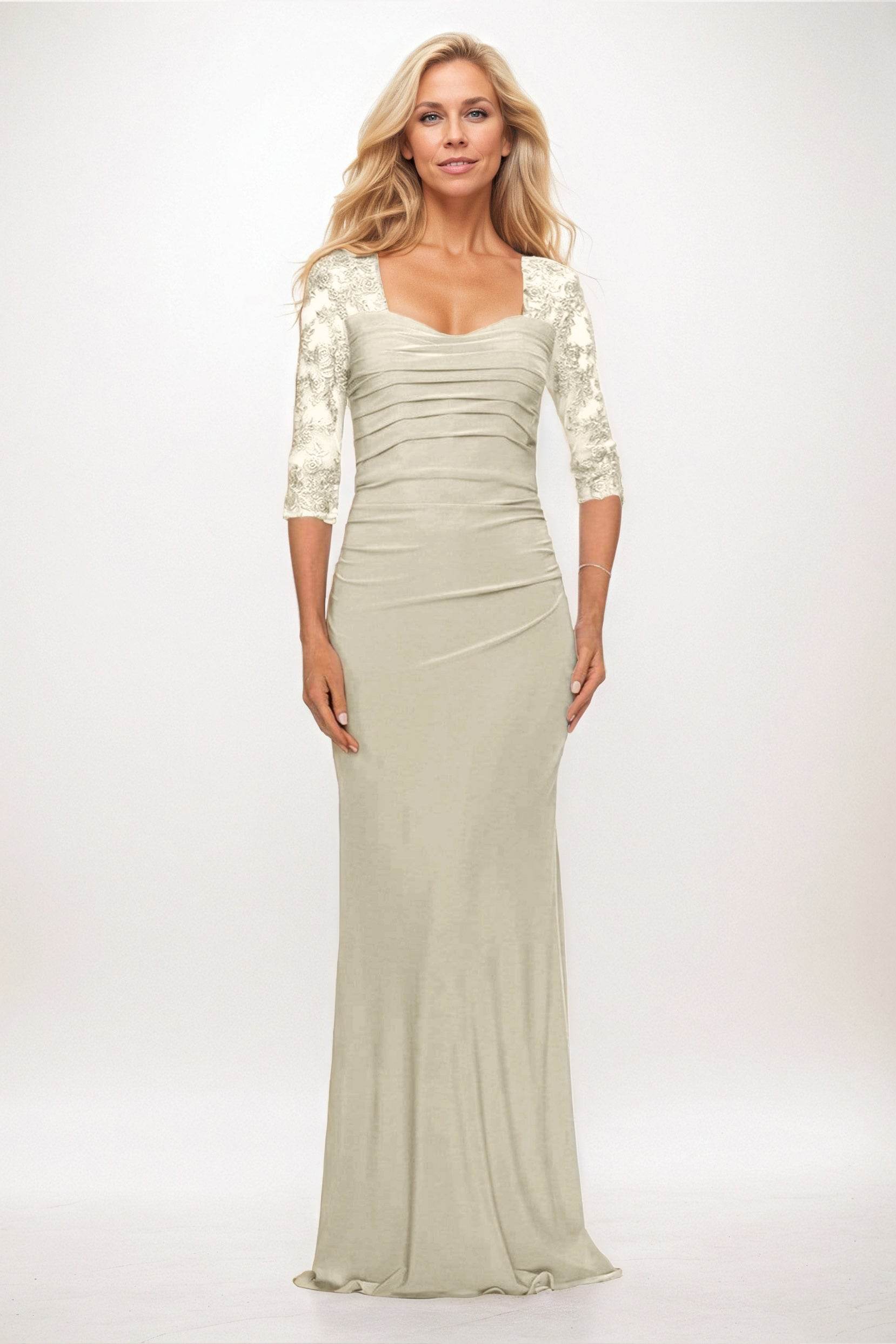 Trumpet-Mermaid Maxi Elastic Cloth Mother of the Bride Dresses CM0395