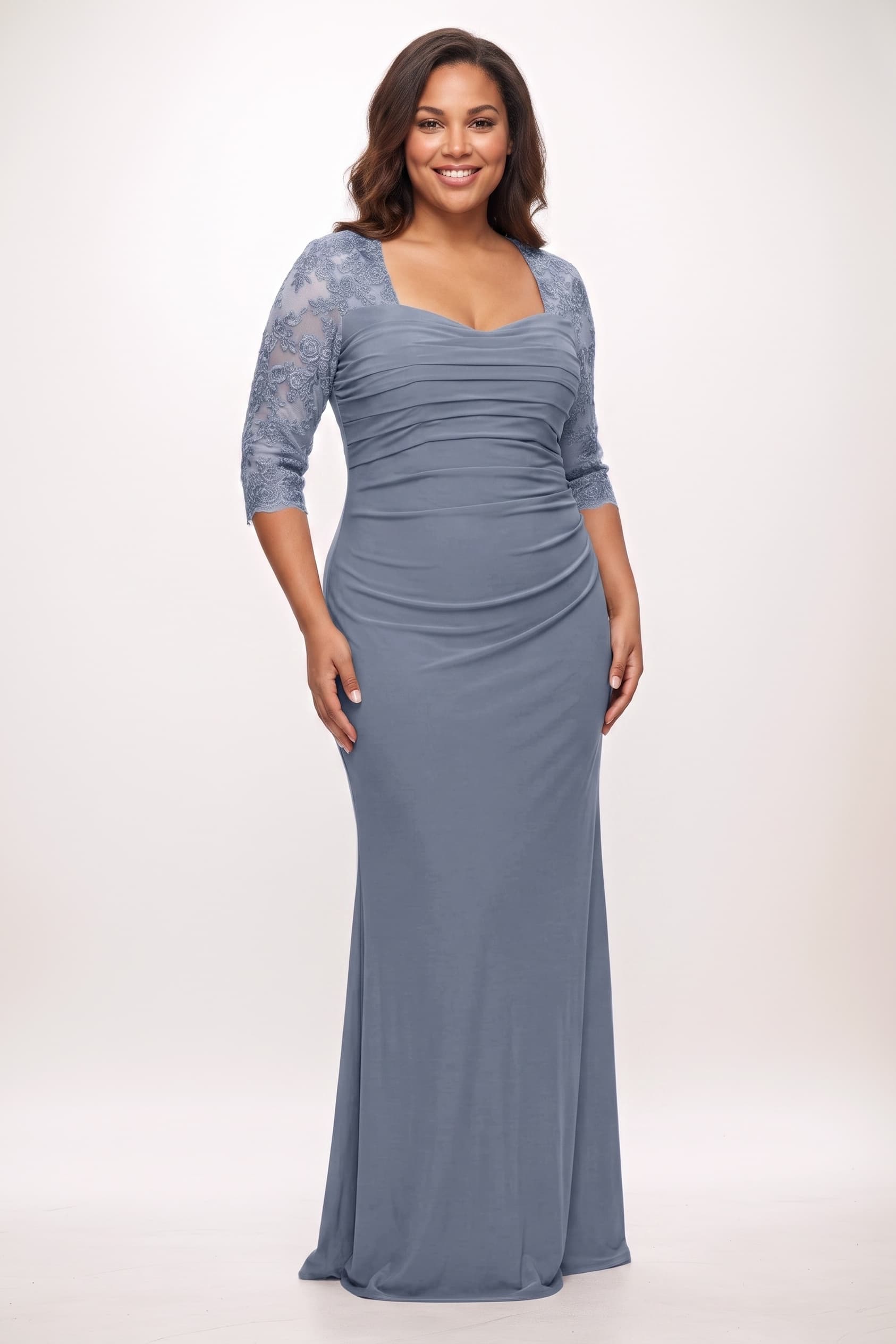 Trumpet-Mermaid Maxi Elastic Cloth Mother of the Bride Dresses CM0395
