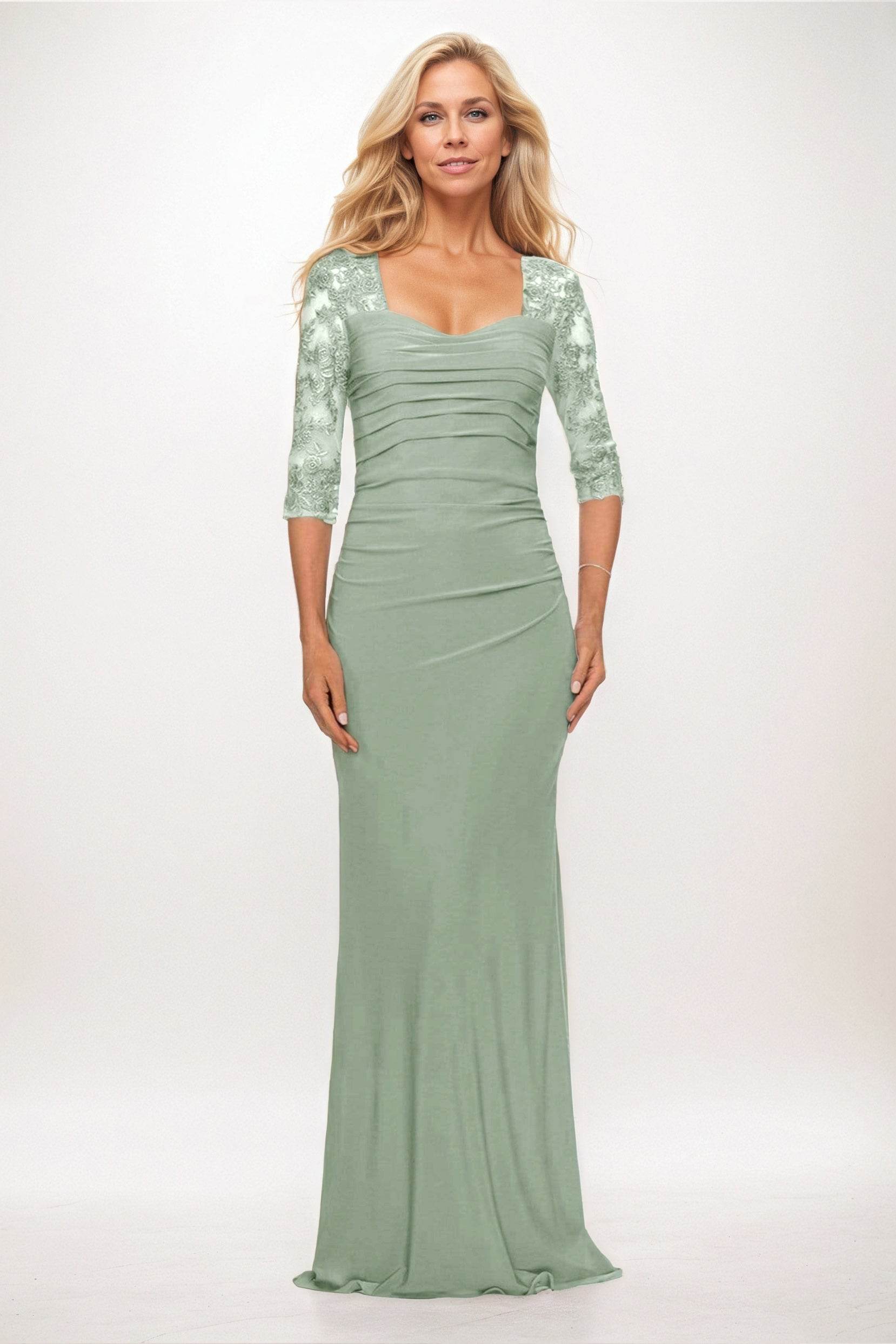 Trumpet-Mermaid Maxi Elastic Cloth Mother of the Bride Dresses CM0395