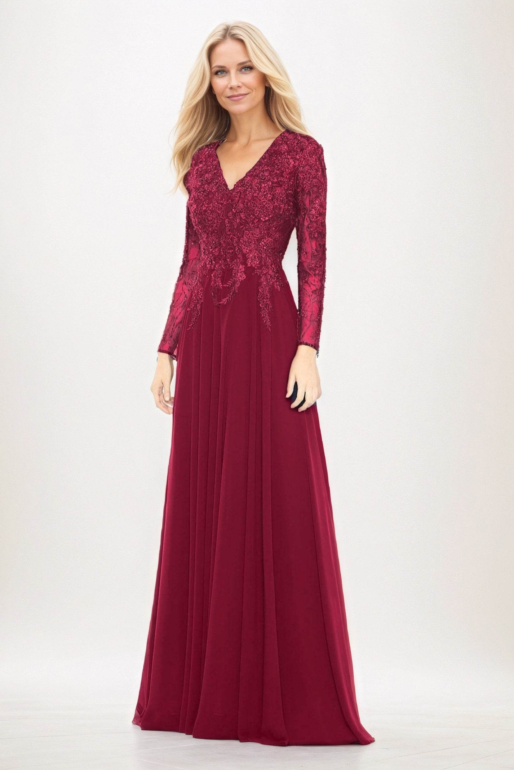 A-Line Maxi Chiffon Mother of the Bride Dresses CM0396