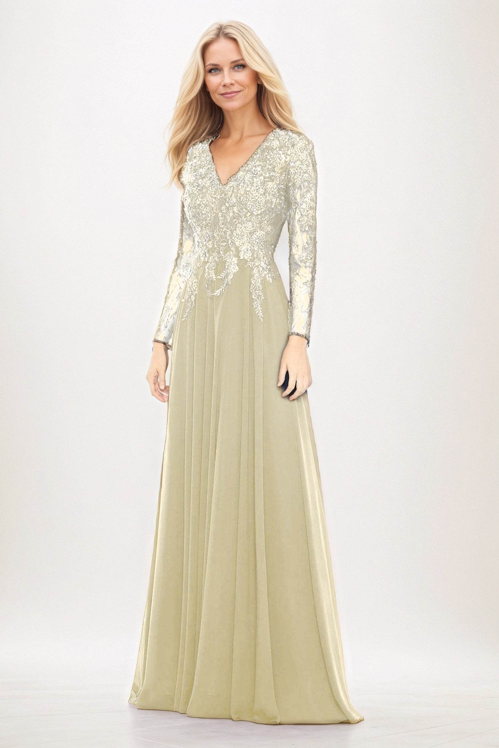 A-Line Maxi Chiffon Mother of the Bride Dresses CM0396
