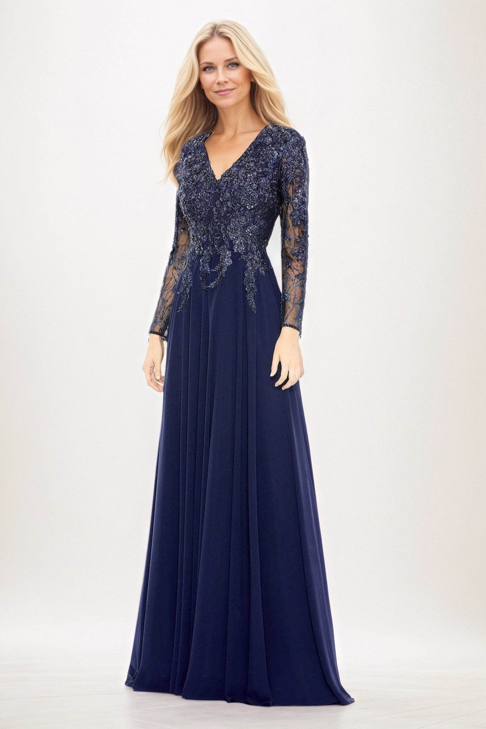 A-Line Maxi Chiffon Mother of the Bride Dresses CM0396