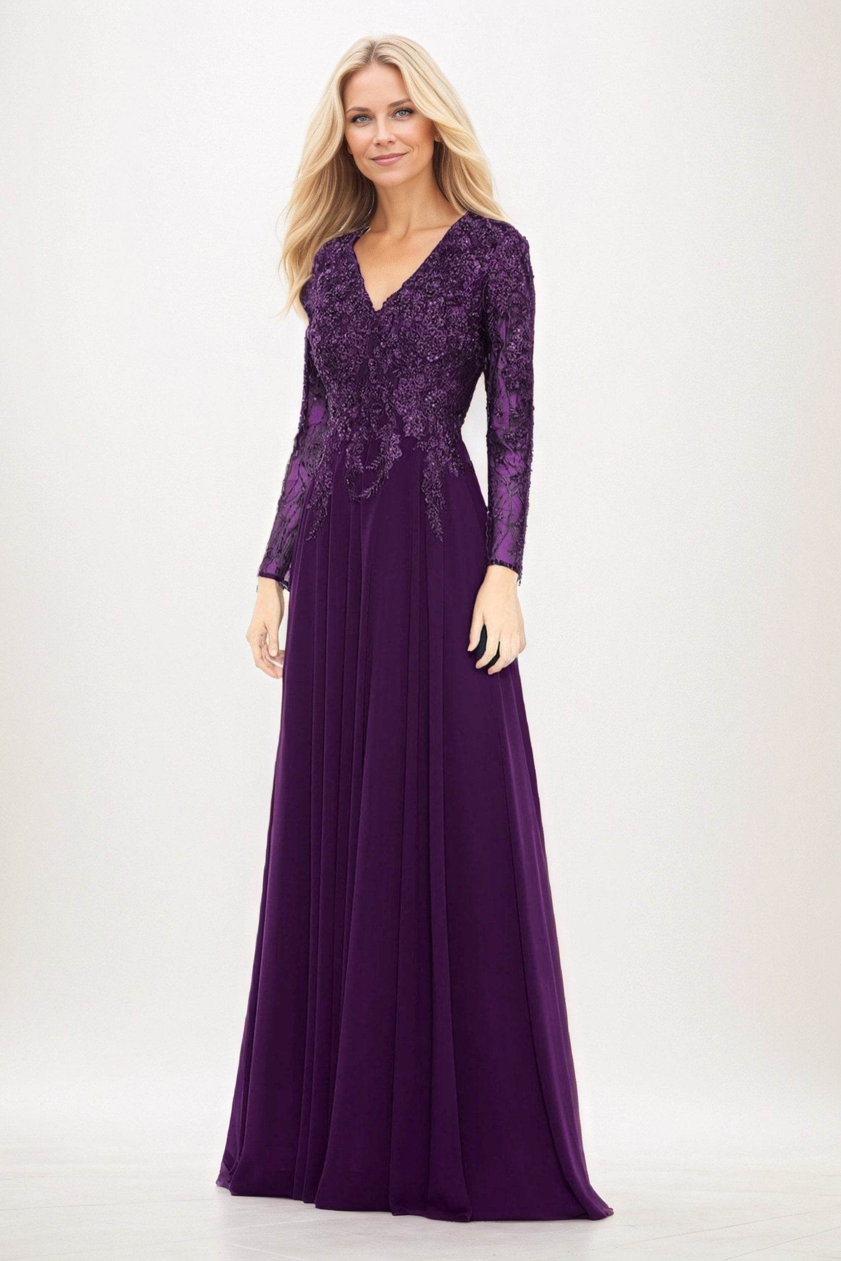 A-Line Maxi Chiffon Mother of the Bride Dresses CM0396